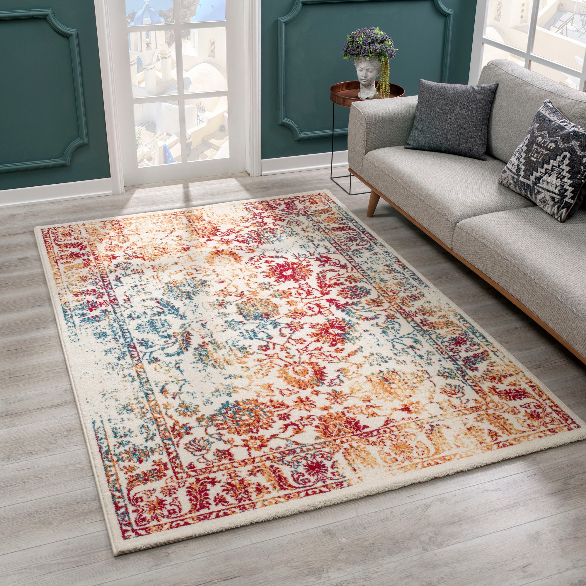 Image of Sanat Teppich "Vintage 1606" rechteckig 13 mm Höhe Wohnzimmer, Kurzflor, Vintage Look, Retro