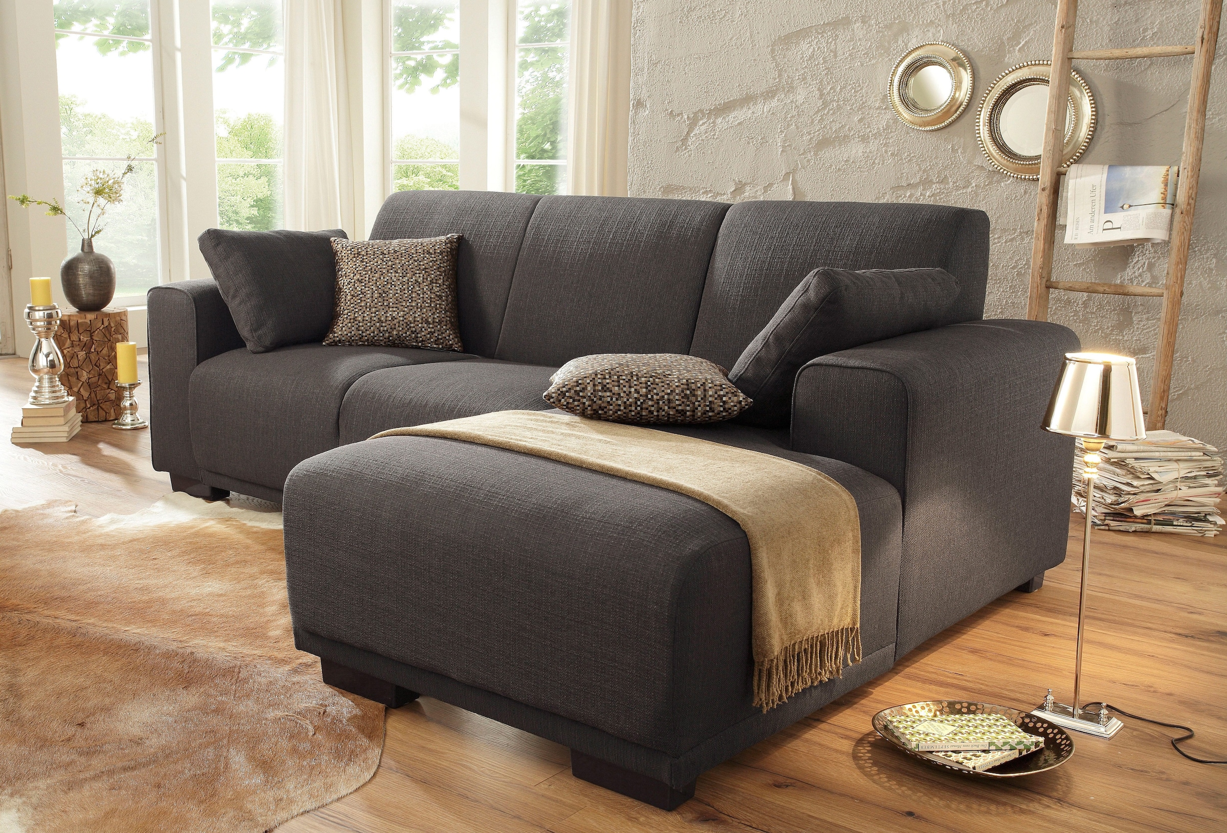 Home affaire Ecksofa »Bornholm incl. 2 Kissen, Stellmasse 234x162 cm L-Form«, Recamiere wahlweise links oder rechts bestellbar