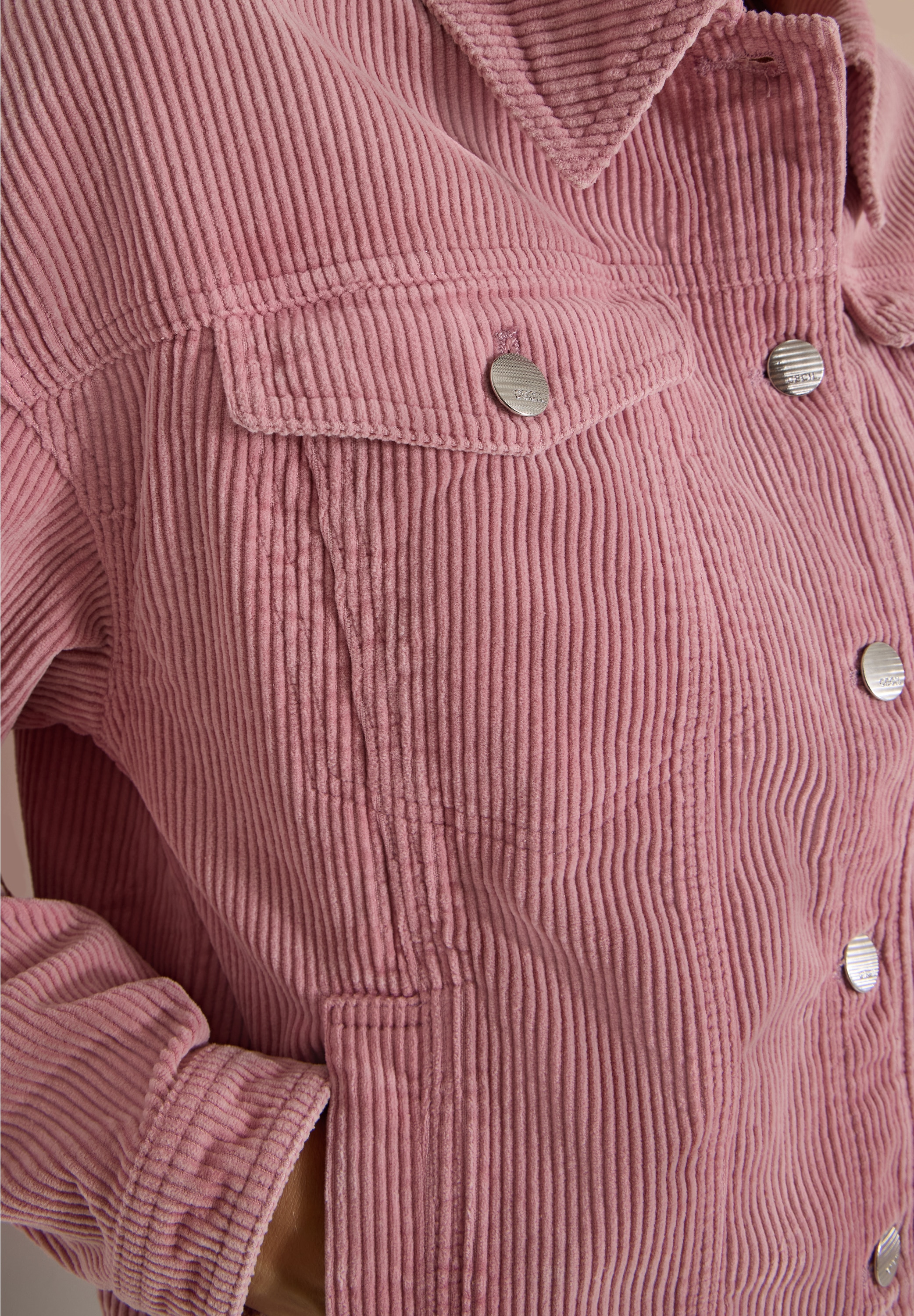Cecil Cordjacke ohne Kapuze Cord-Overshirt im Washed-Look / mit Hemdblusenkragen