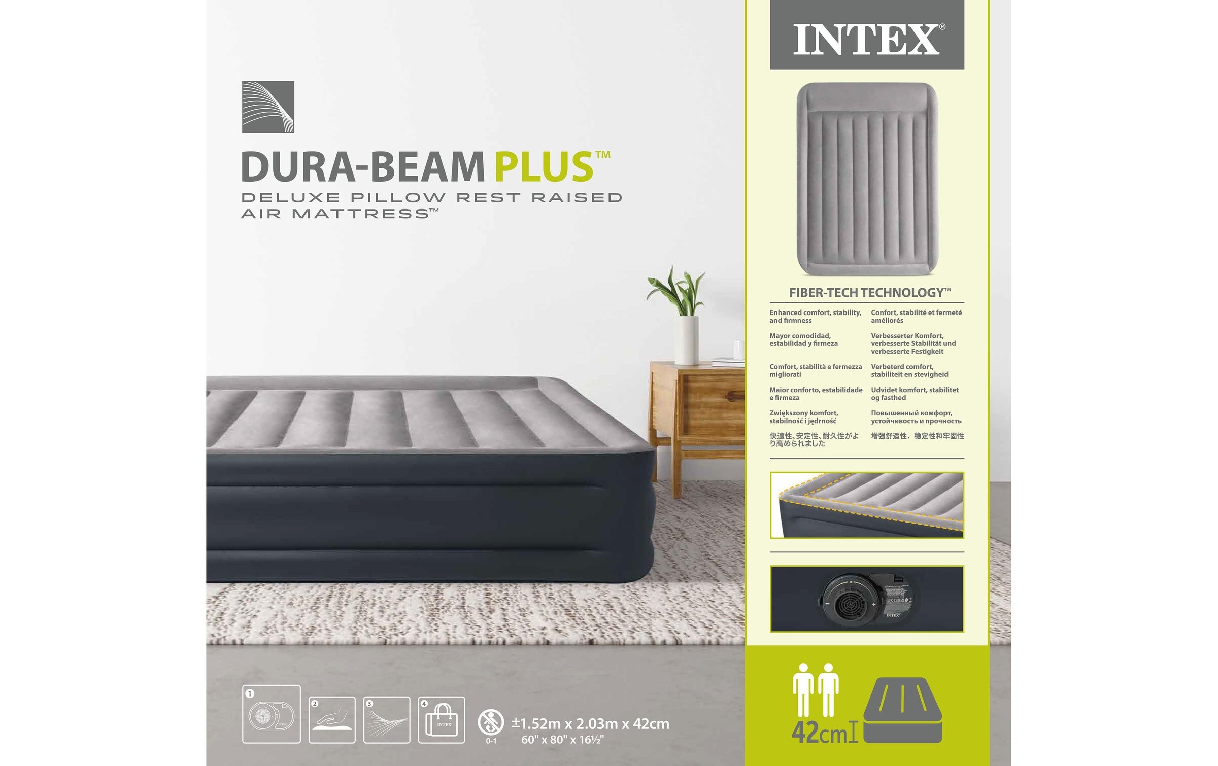 Intex Luftbett »DuraBeam+ Deluxe Queen, 152 x 203 x 42 cm«