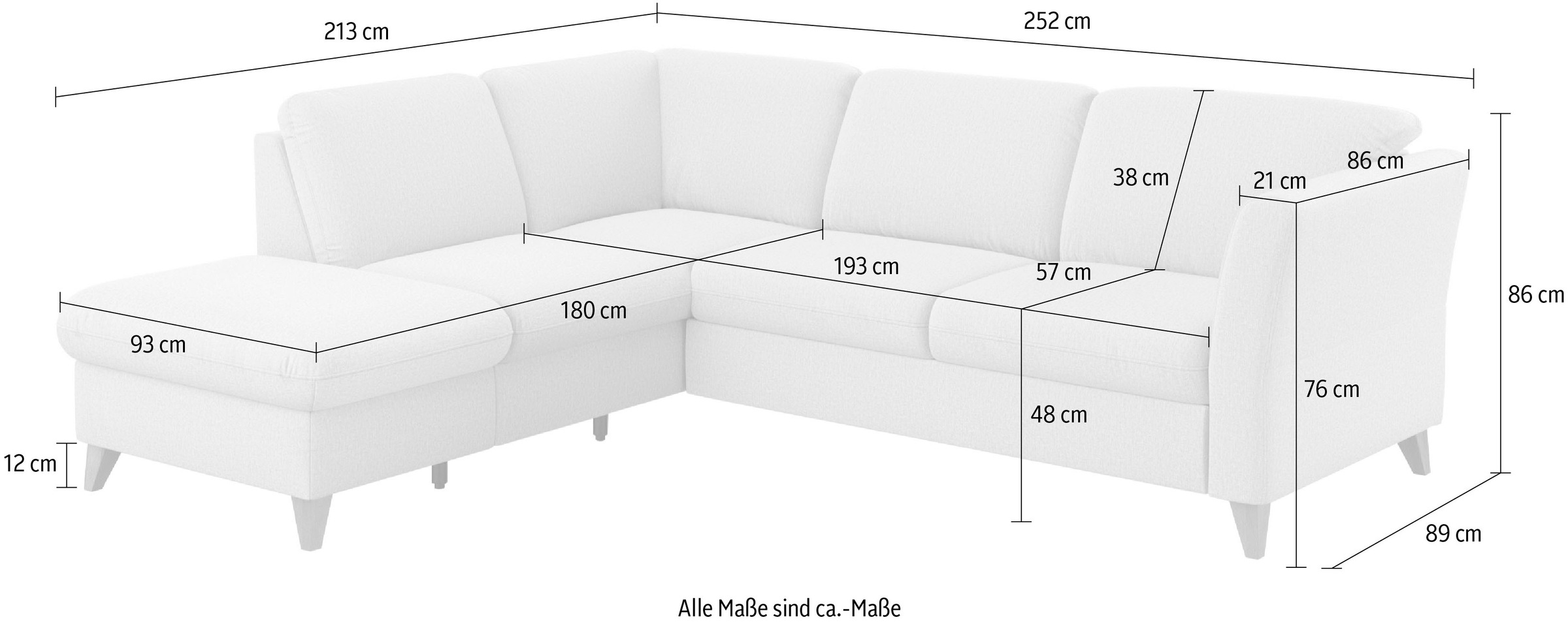 Home affaire Ecksofa »Trelleborg L-Form« Federkern-Polsterung, wahlweise mit Bettfunktion und Stauraum