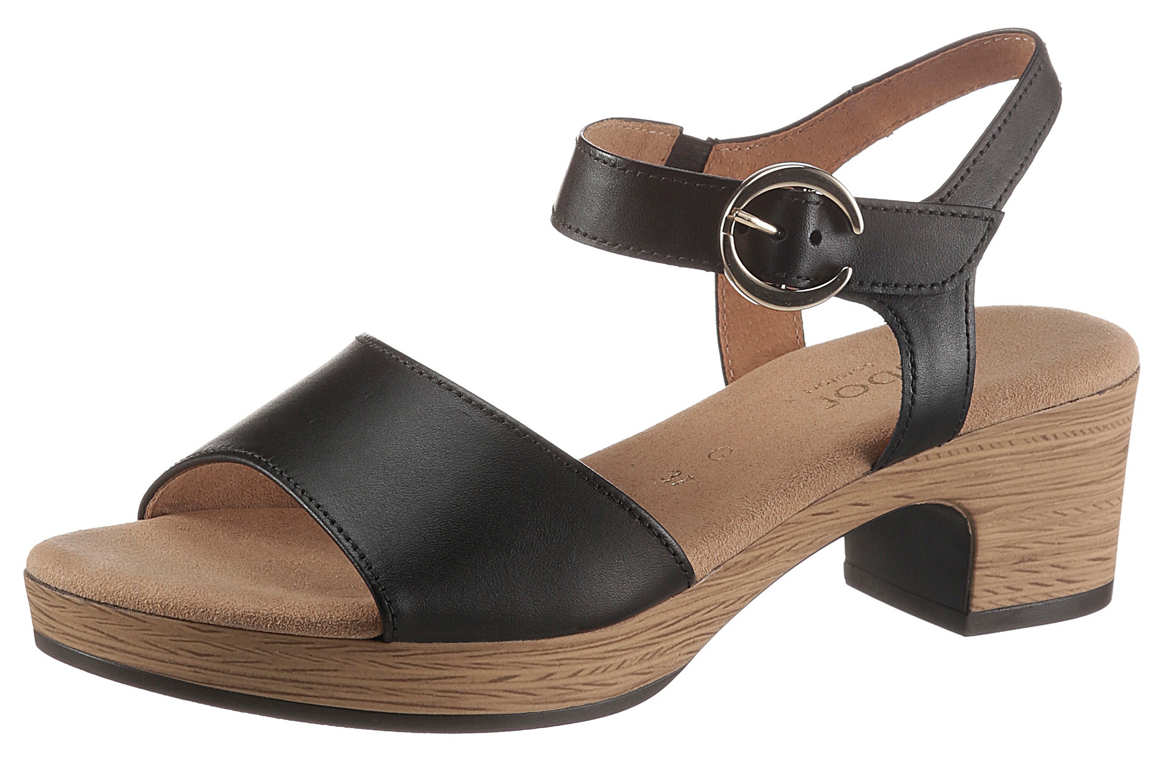 Image of Gabor Sandalette "KRETA", Blockabsatz, Sommerschuh, Sandale mit Zierschnalle, Weite G (weit)