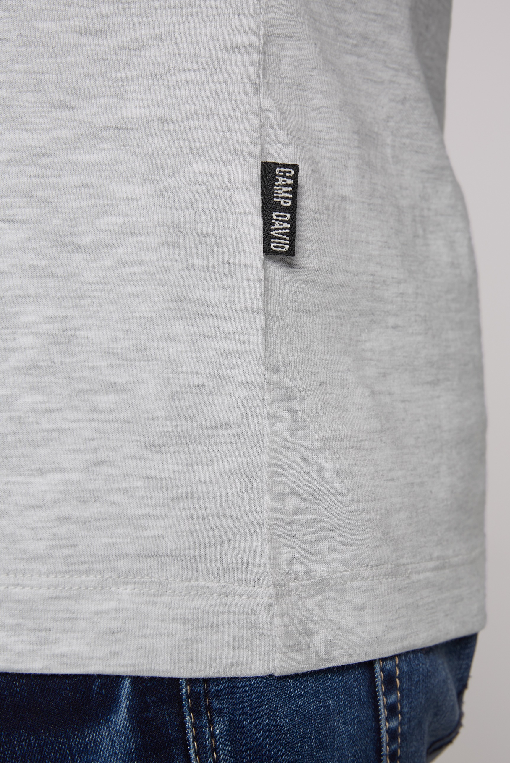 CAMP DAVID V-Shirt, (2 tlg.), gerade Form, Baumwolle, V-Ausschnitt