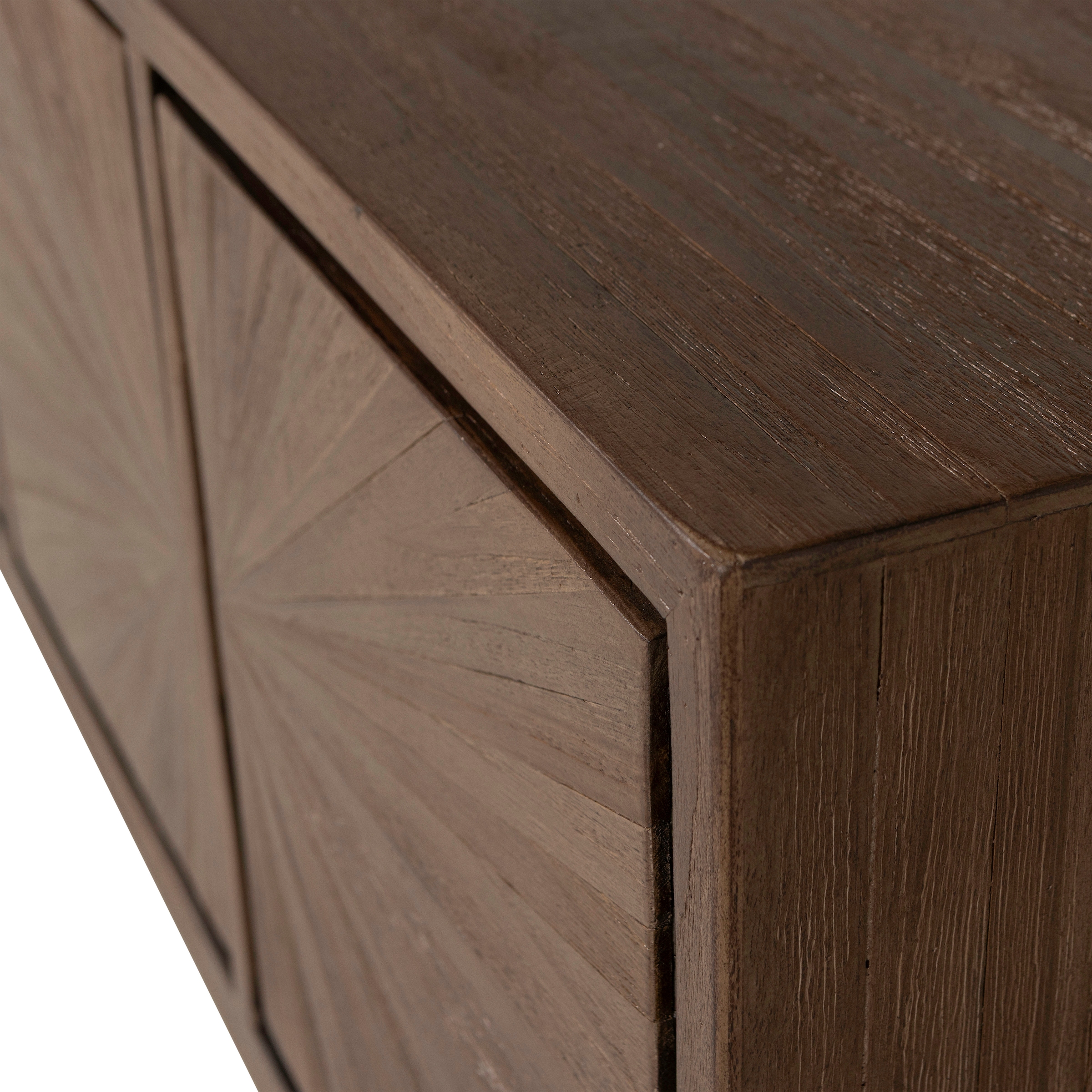 WOOOD Table basse »Sun mit 4 Türen und recyceltem Teakholz« Teck recyclé, bois dur tropical à grain droit