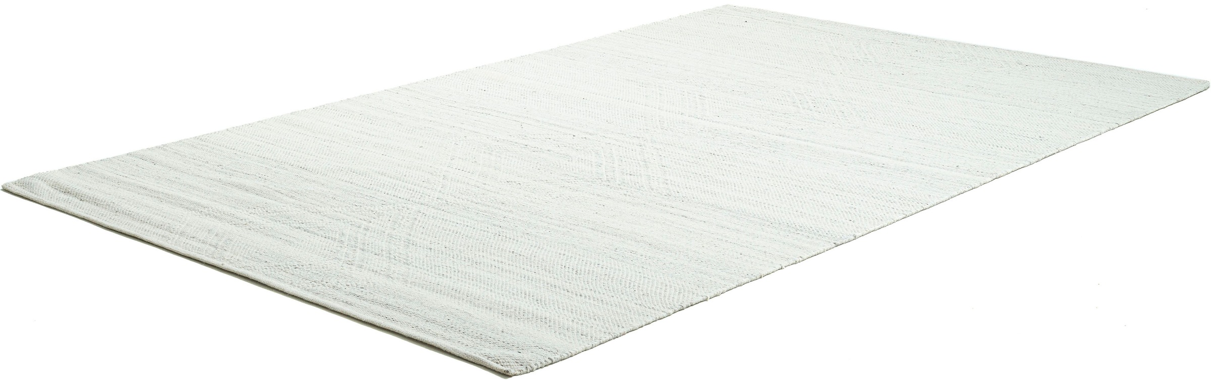 THEKO Tapis en laine »Molde - 14003« Rectangulaire 5 mm Höhe reine Wolle, handgewebt, Scandi, Rauten Muster, mit Fransen