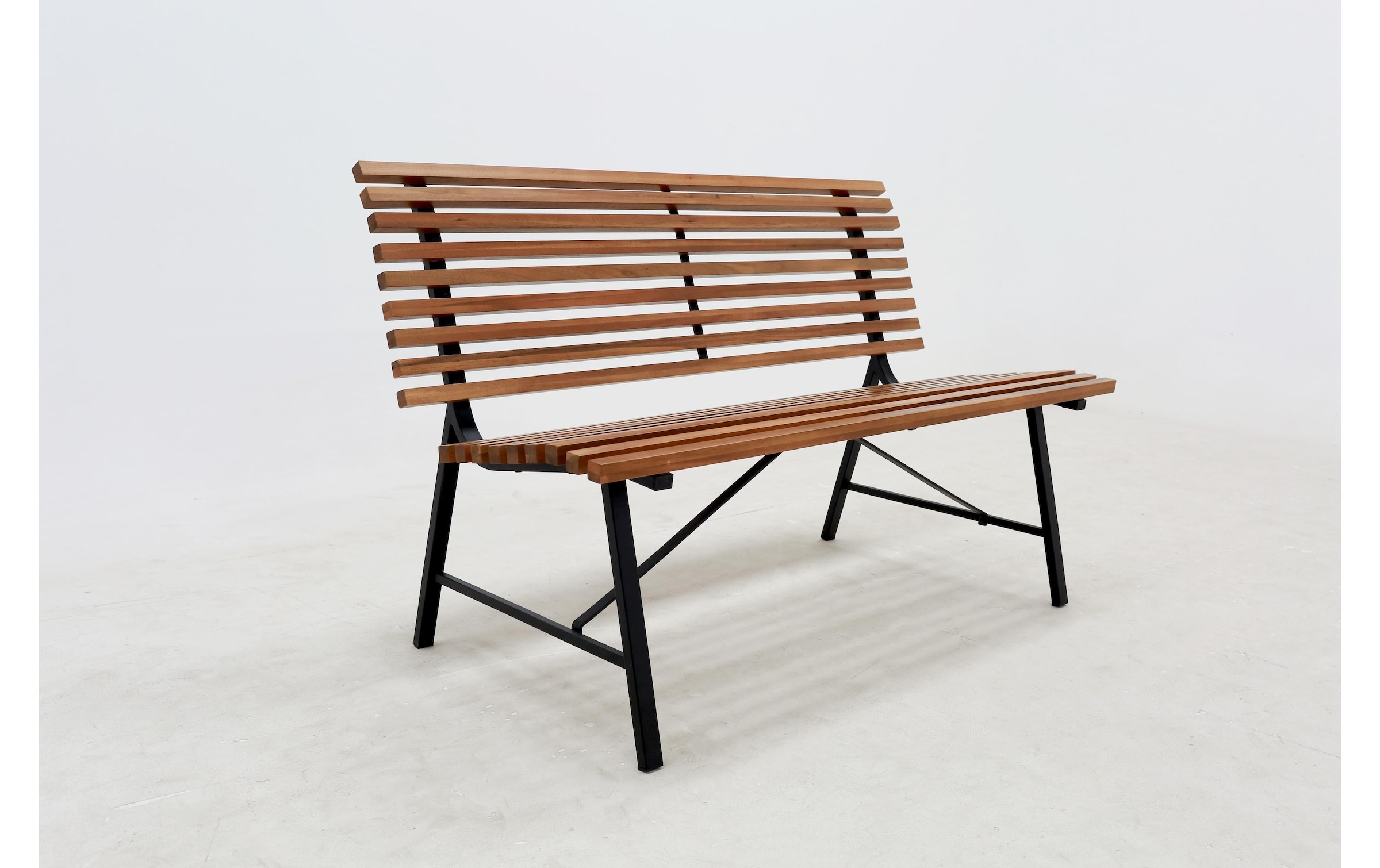 Schou Banc de jardin »Stefania 124 x 60 x 79 cm« Elegante Gartenbank aus robustem Metall & Teakholz