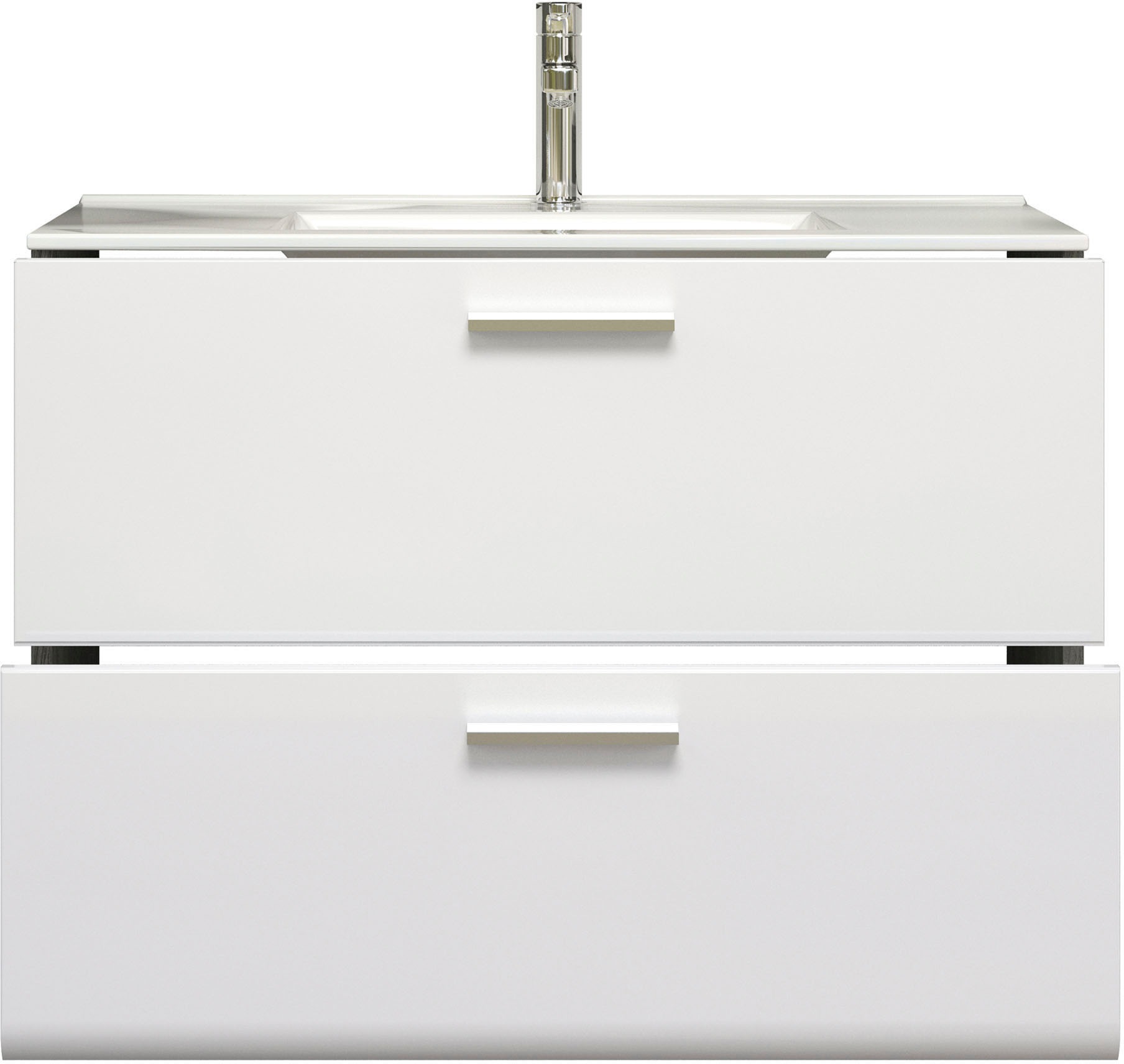 welltime Badmöbel-Set »Ravenna«, (3 St.), Hochschrank, Waschtisch, Spiegelschrank mit Wäschekorb und Waschbecken