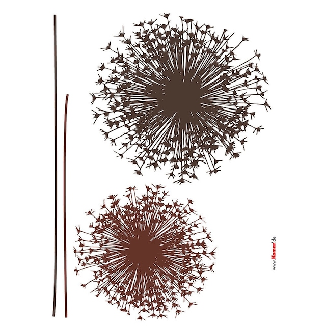 ♕ Komar Wandtattoo »Pusteblume«, (4 St.), 50x70 cm (Breite x Höhe),  selbstklebendes Wandtattoo versandkostenfrei auf