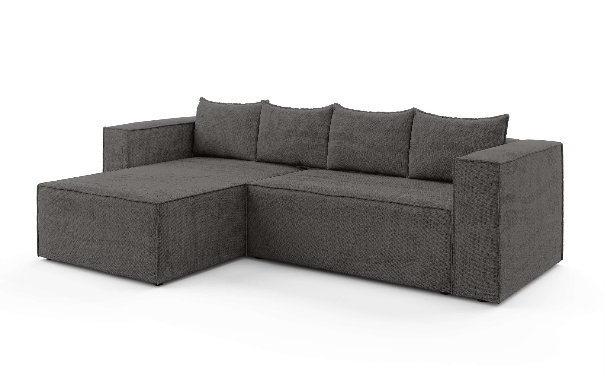 INOSIGN Ecksofa »LINCOLNVILLE mit Bettfunktion und Bettkasten, Masse B/H/T 244/76/150 cm«, L-Form mit Wellenunterfederung, Recamiere beidseitig montierbar
