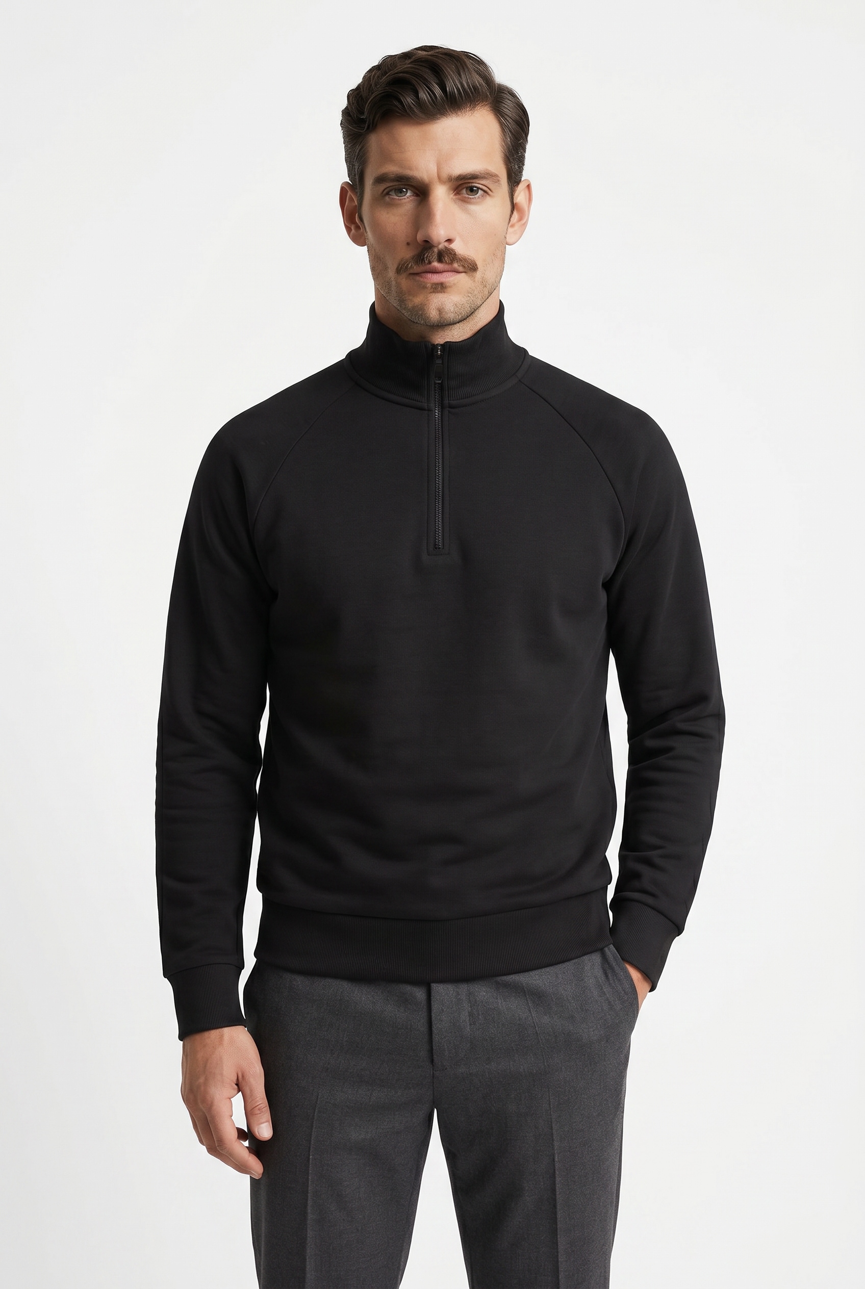 Image of BOSS GREEN Sweatshirt, Troyer-Form, Regular Fit, Baumwollmischung