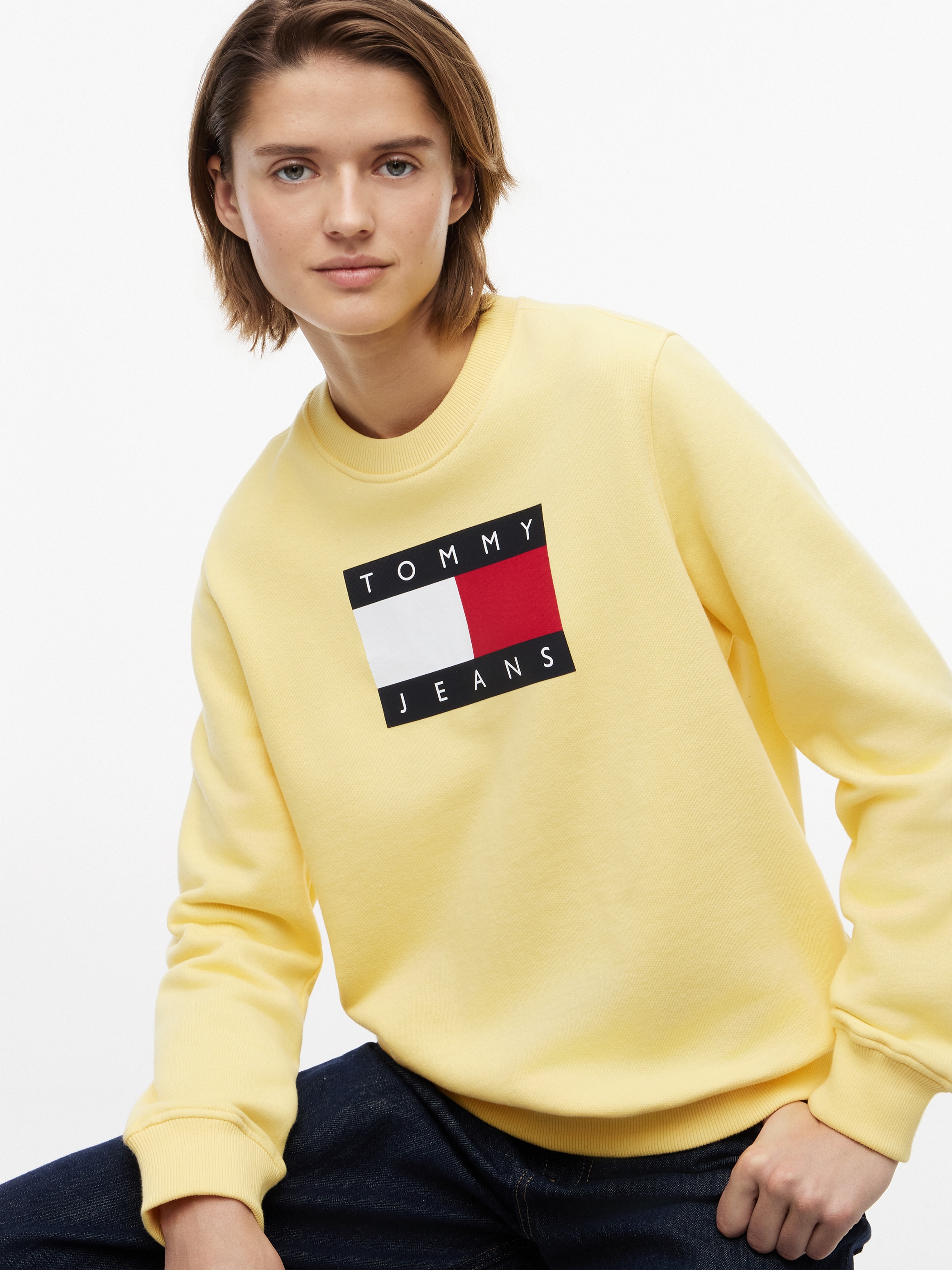 Tommy Jeans Sweatshirt »TJW REG TJ FLAG CREW«, Baumwolle, Logodruck
