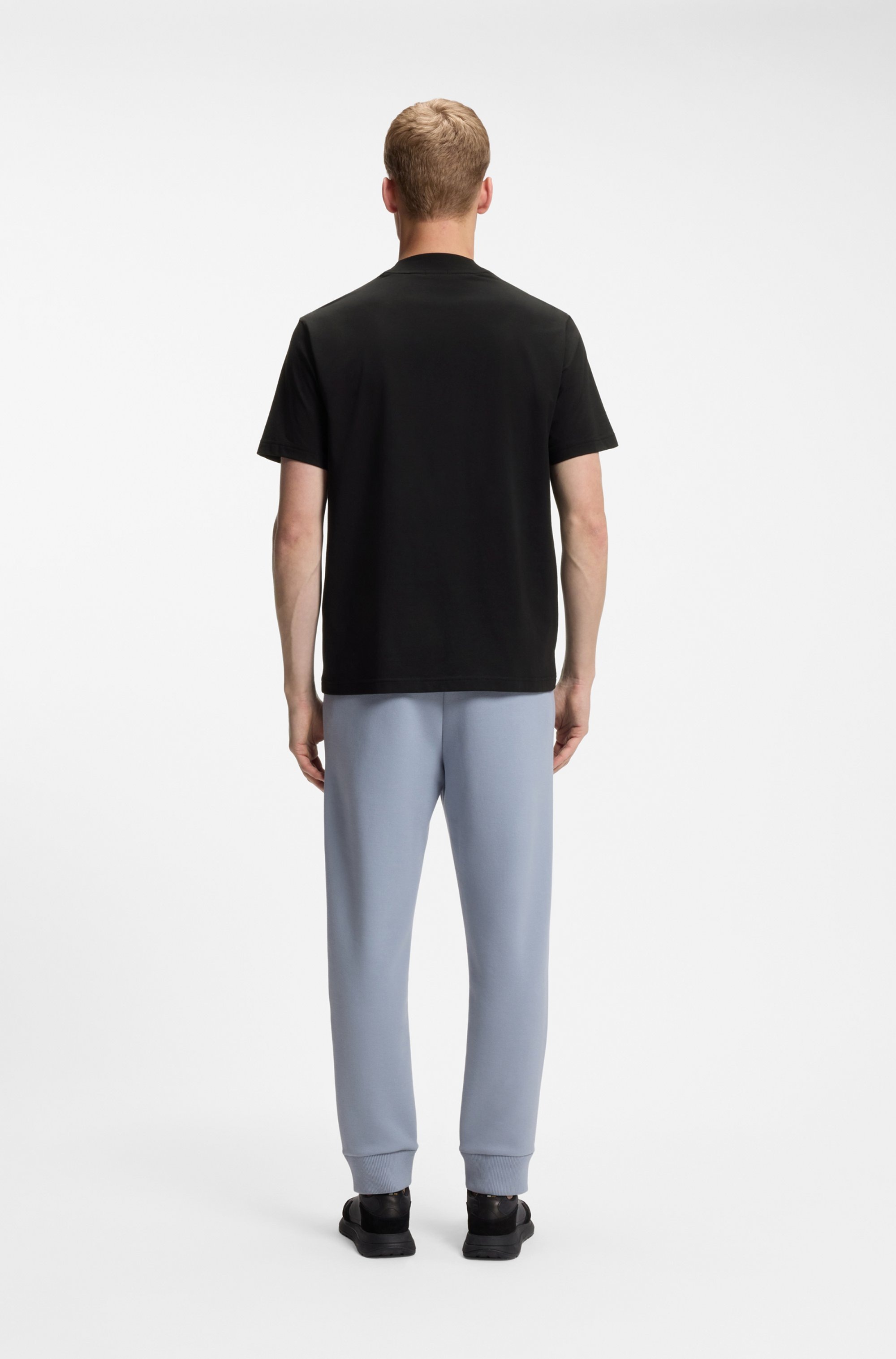 BOSS GREEN T-Shirt »Tee Collar Relaxed Fit« Stretch Jersey Baumwolle, Logo Centered, Rundhals