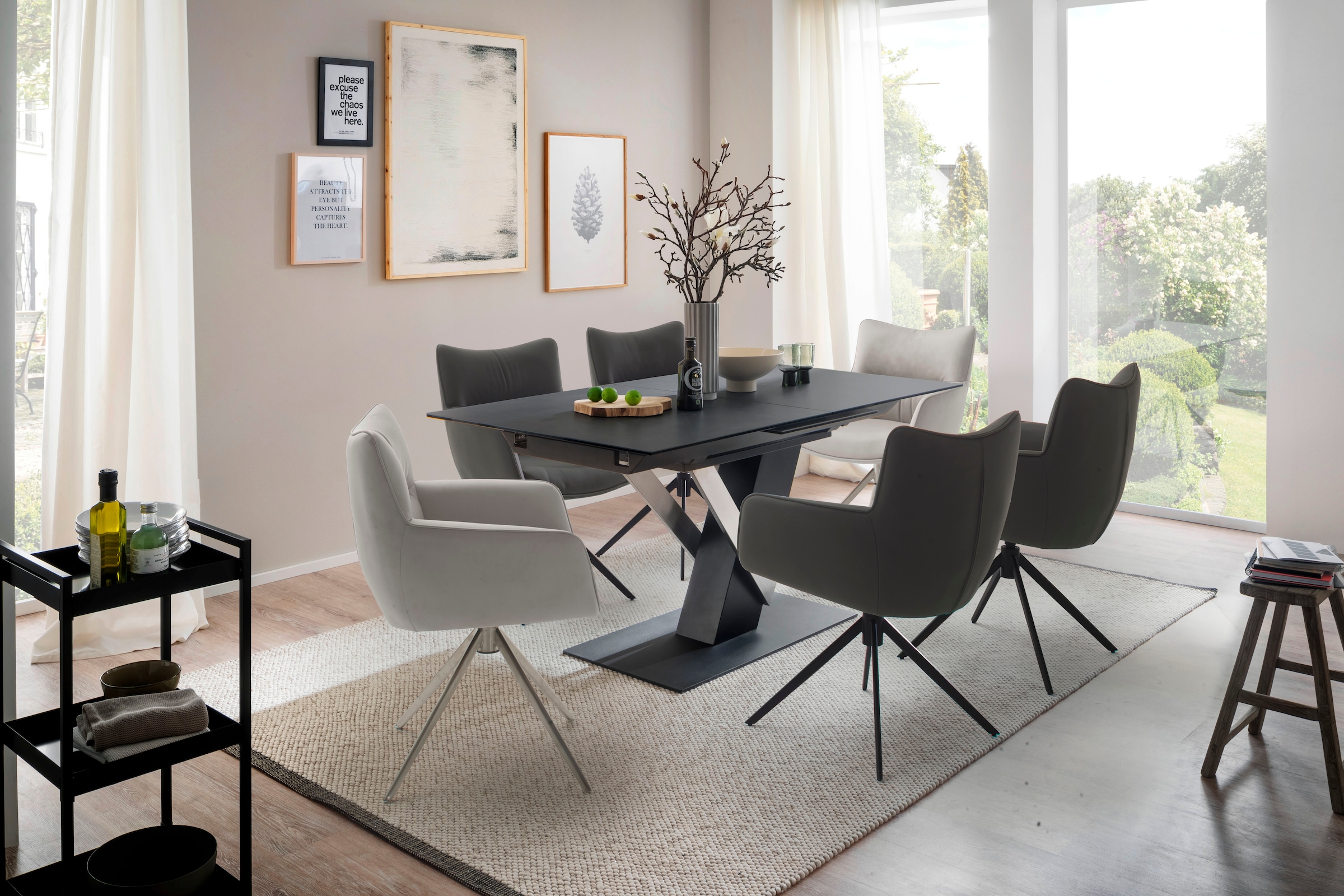 MCA furniture 4-Fussstuhl »LIMONE«, (Set), 2 St., (Set, 2 Stck), 360° drehbar, Belastbarkeit 120 kg, Sitzhöhe ca. 49 cm