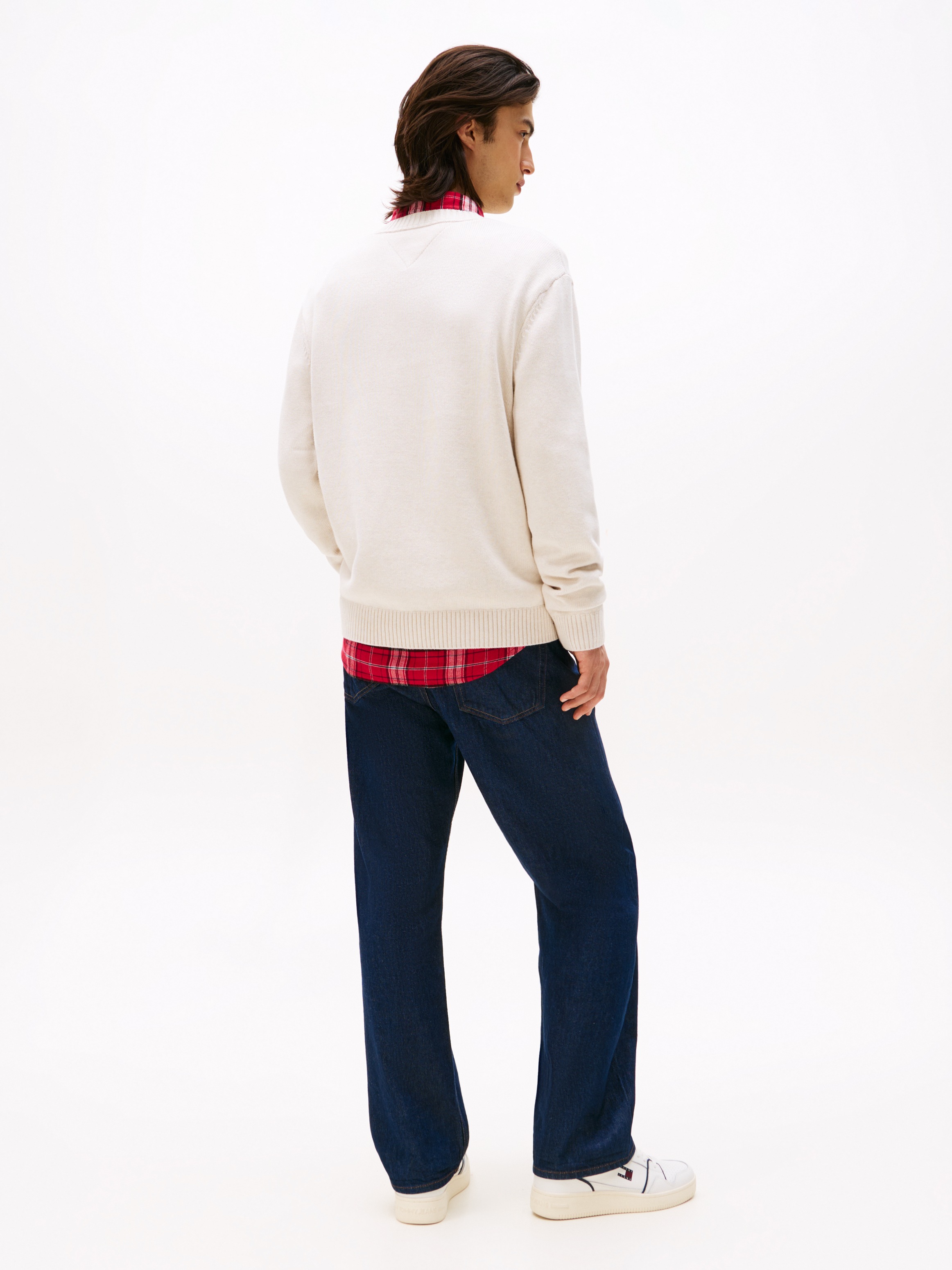 Tommy Jeans Strickpullover »TJM MELANGE FLAG SWEATER«, Regular Fit, Rundhals