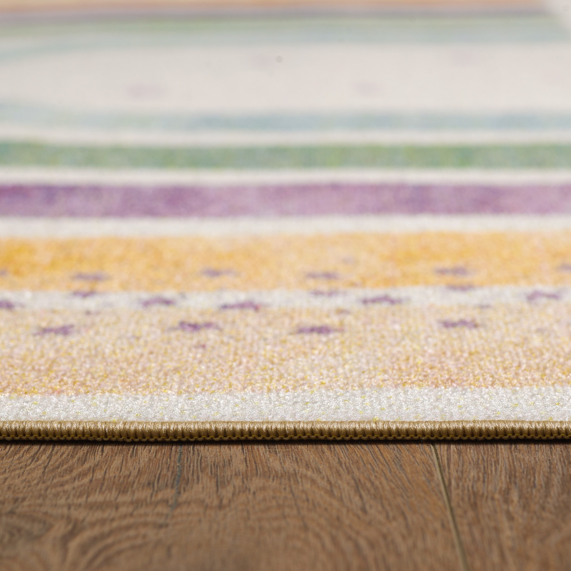 Ayyildiz Teppiche Tapis pour enfants »PLAY 2018« Rectangulaire 8 mm Höhe antidérapant, motif arc-en-ciel coloré, poils courts