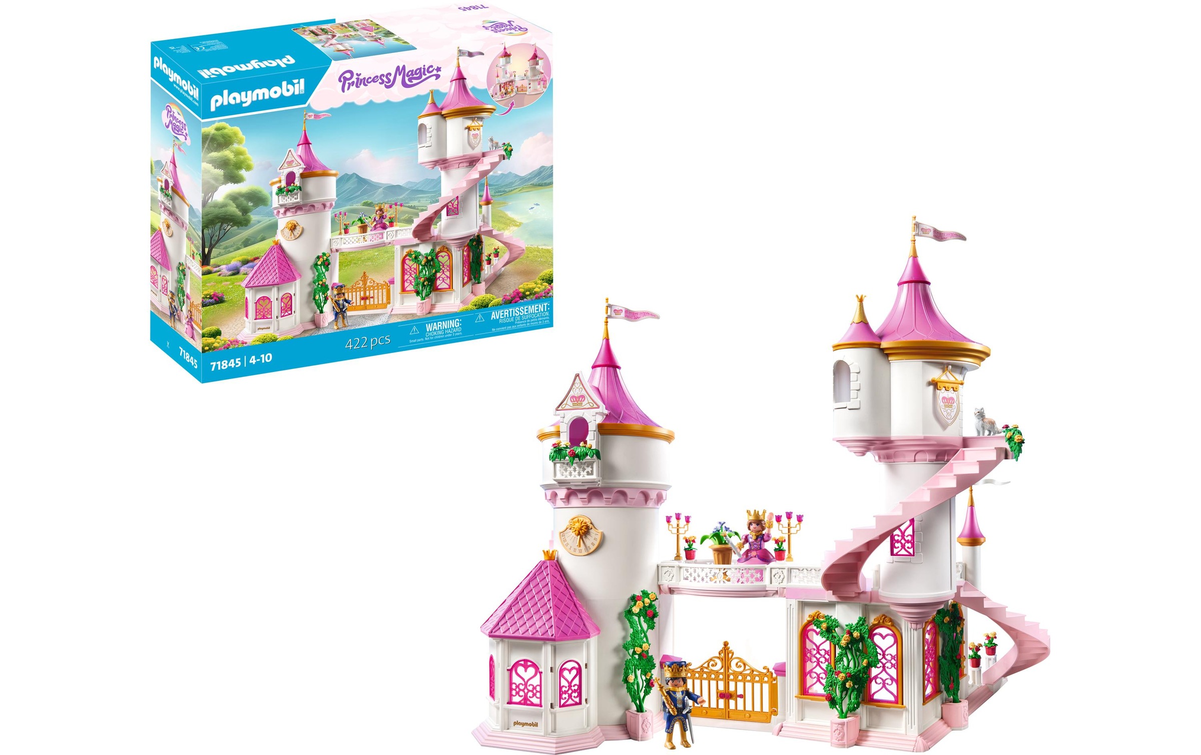 Playmobil® Spielbausteine »Princess Magic Prinzessinnenschloss mit Königspaar 71845«, (422 St.)