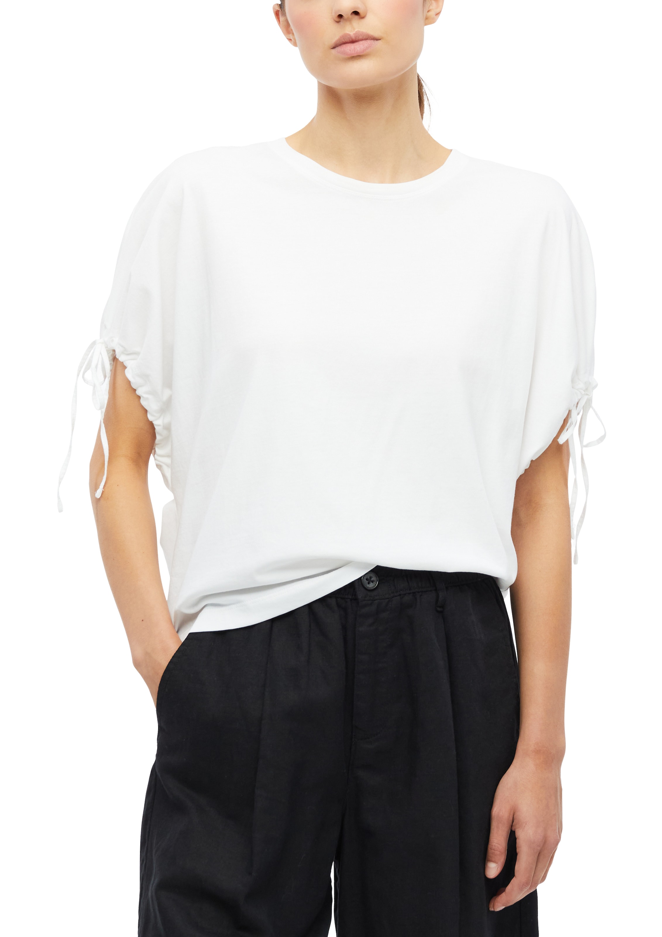 Image of s.Oliver Kurzarmshirt Sommershirt mit Knoten-Details auf den Ärmeln