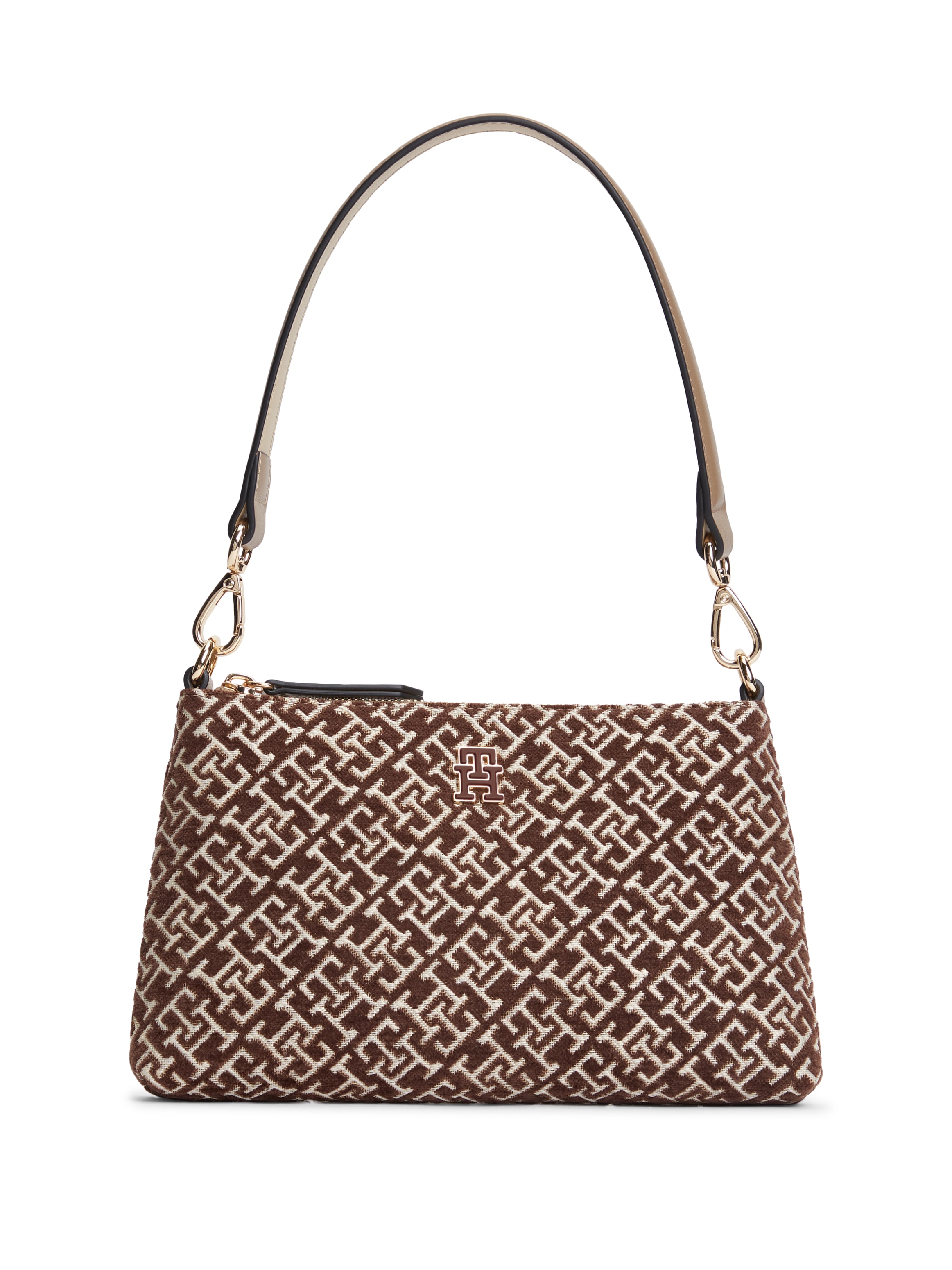 Image of Tommy Hilfiger Schultertasche "TH JACQUARD MINI SHOULDER BAG" Damen Handtasche, Clutch mit edler TH-Logostickerei