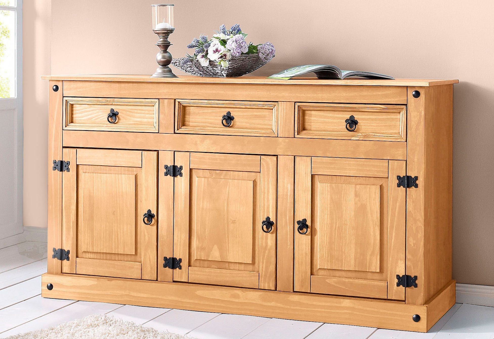Image of GOODproduct Sideboard "Mexiko" Kommode aus massivem Kiefernholz, Breite 151 cm