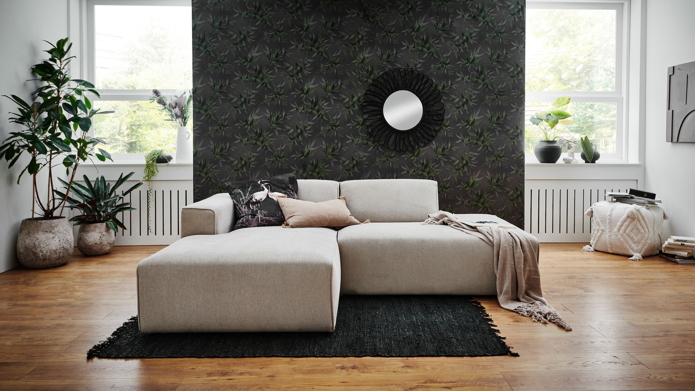 Ecksofa »Noord«, mit Kedernaht, Breite 227 cm, Cord, Struktur