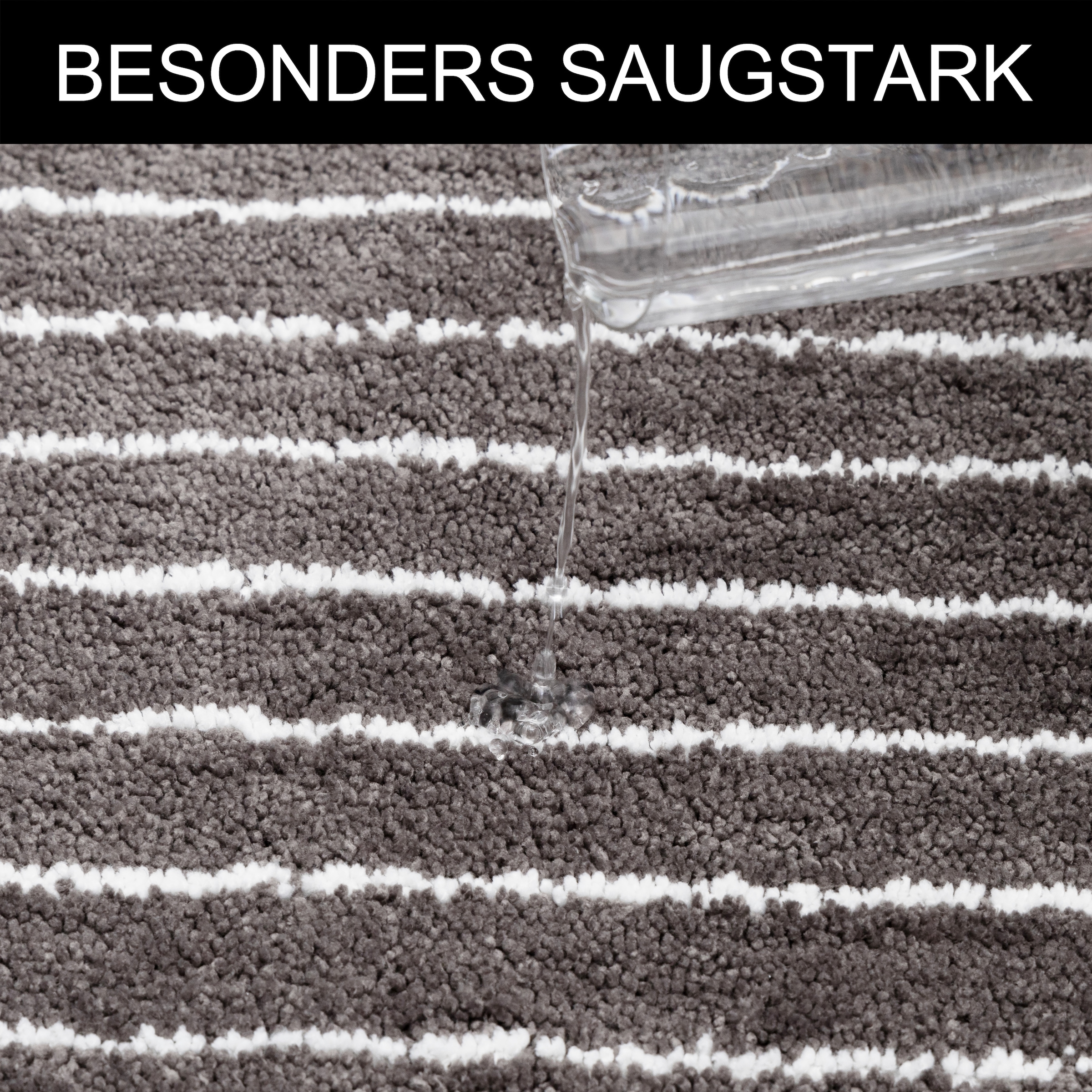 LeGer Home by Lena Gercke Tapis de bain »Tamsin, Badvorleger, Badezimmer Teppich, Duschvorleger« Höhe 10 mm revêtement antidérapant Séchage rapide | compatible chauffage au sol rayures, moderne