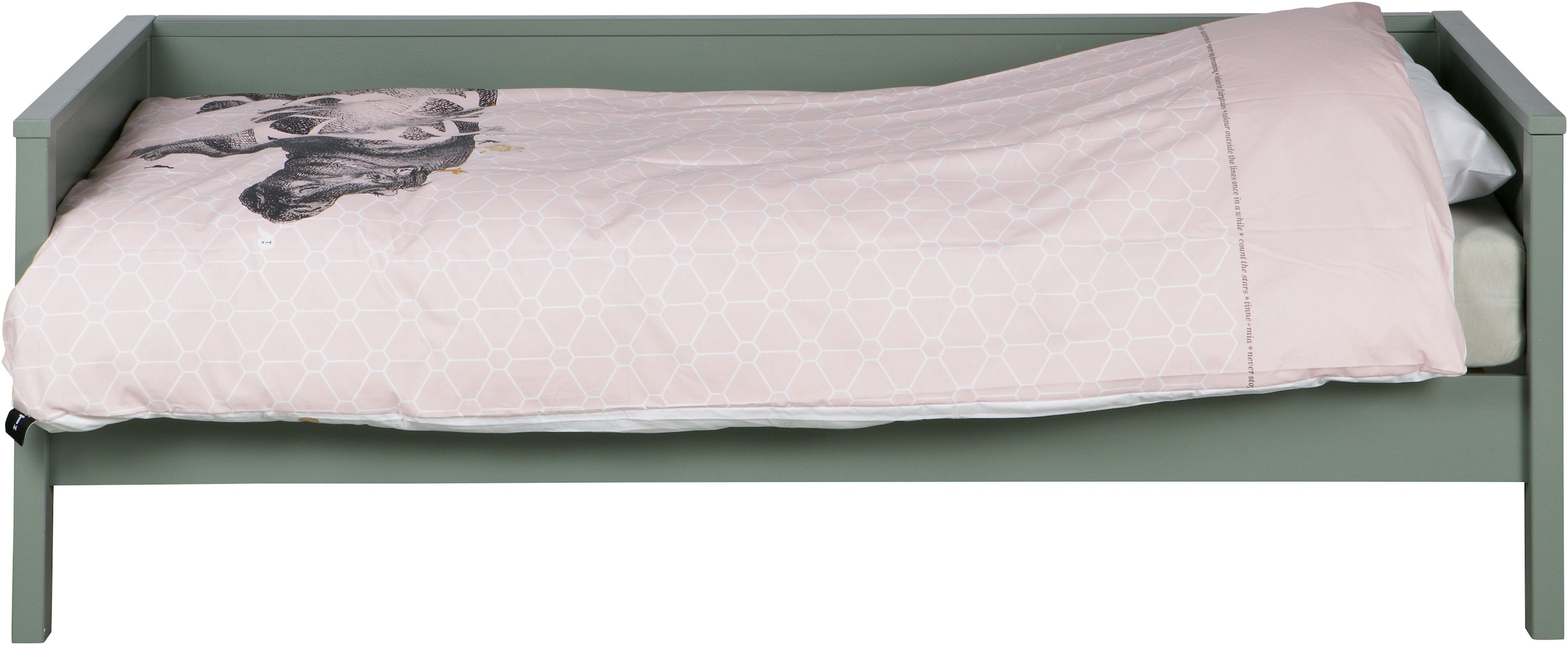 WOOOD Bettgestell »Nikki FSC®-Kiefernholz gebürstet, H 73 x B 208 x D 100 cm« Matratzenmass 90x200 cm, Schublade optional, mit akzentuierter Maserung