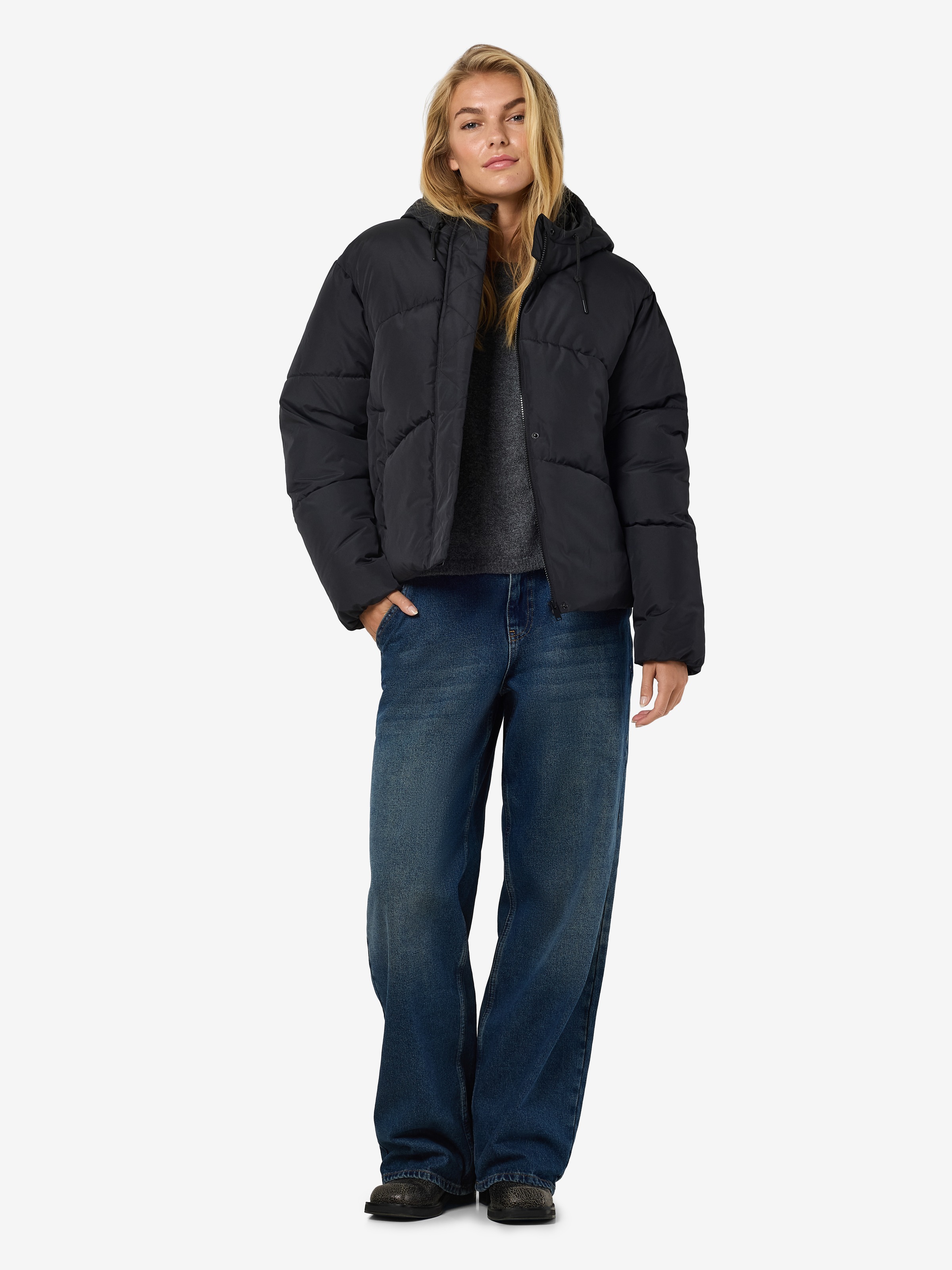 Noisy may Steppjacke »NMTENNA L/S SHORT JACKET NOOS«, mit Kapuze