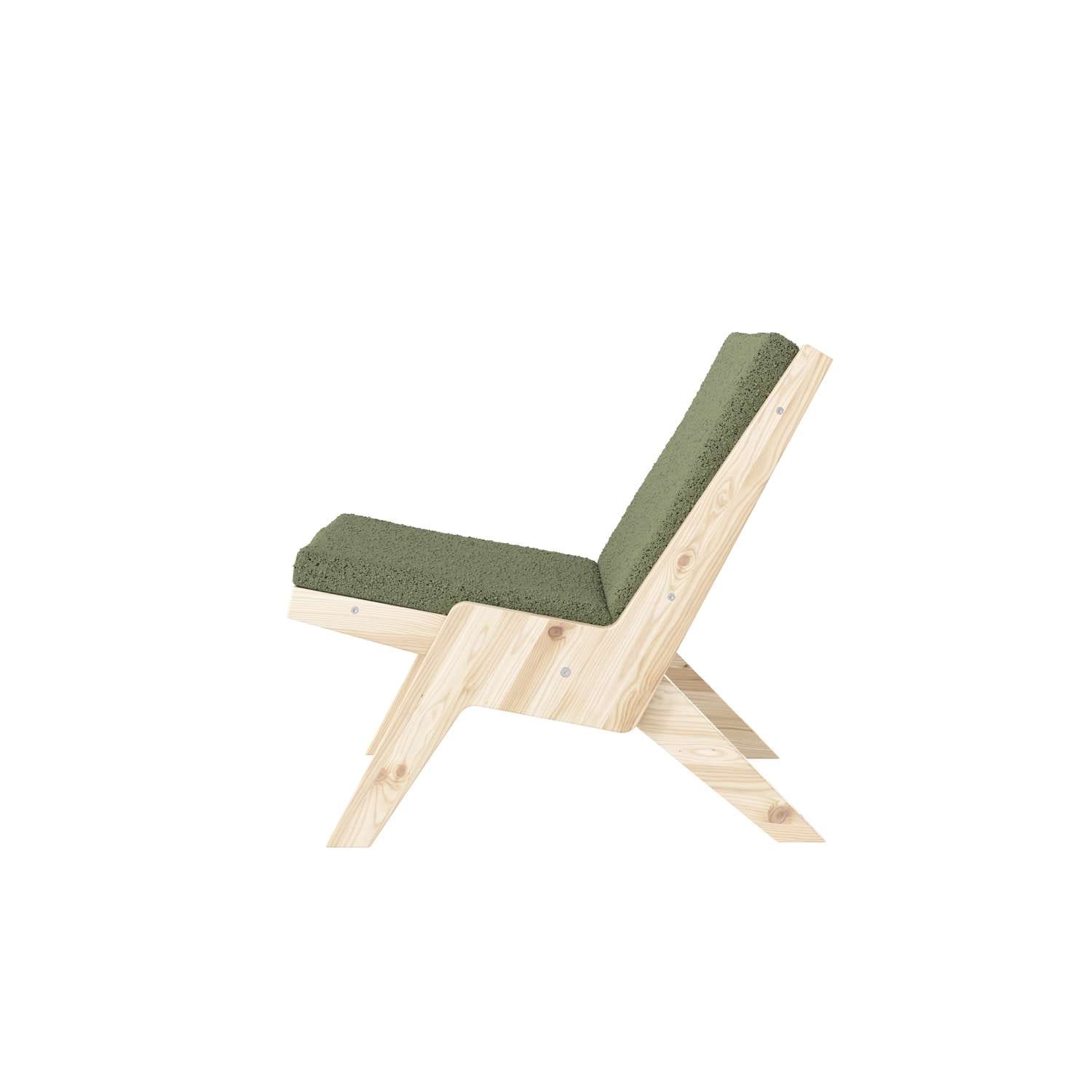 Karup Design Fauteuil lounge »Sway Lounge Chair, ohne Armlehnen, aus FSC®-zertifiziertem Massivholz« Matelas avec housse bouclé en plusieurs couleurs, fabriqué en Europe