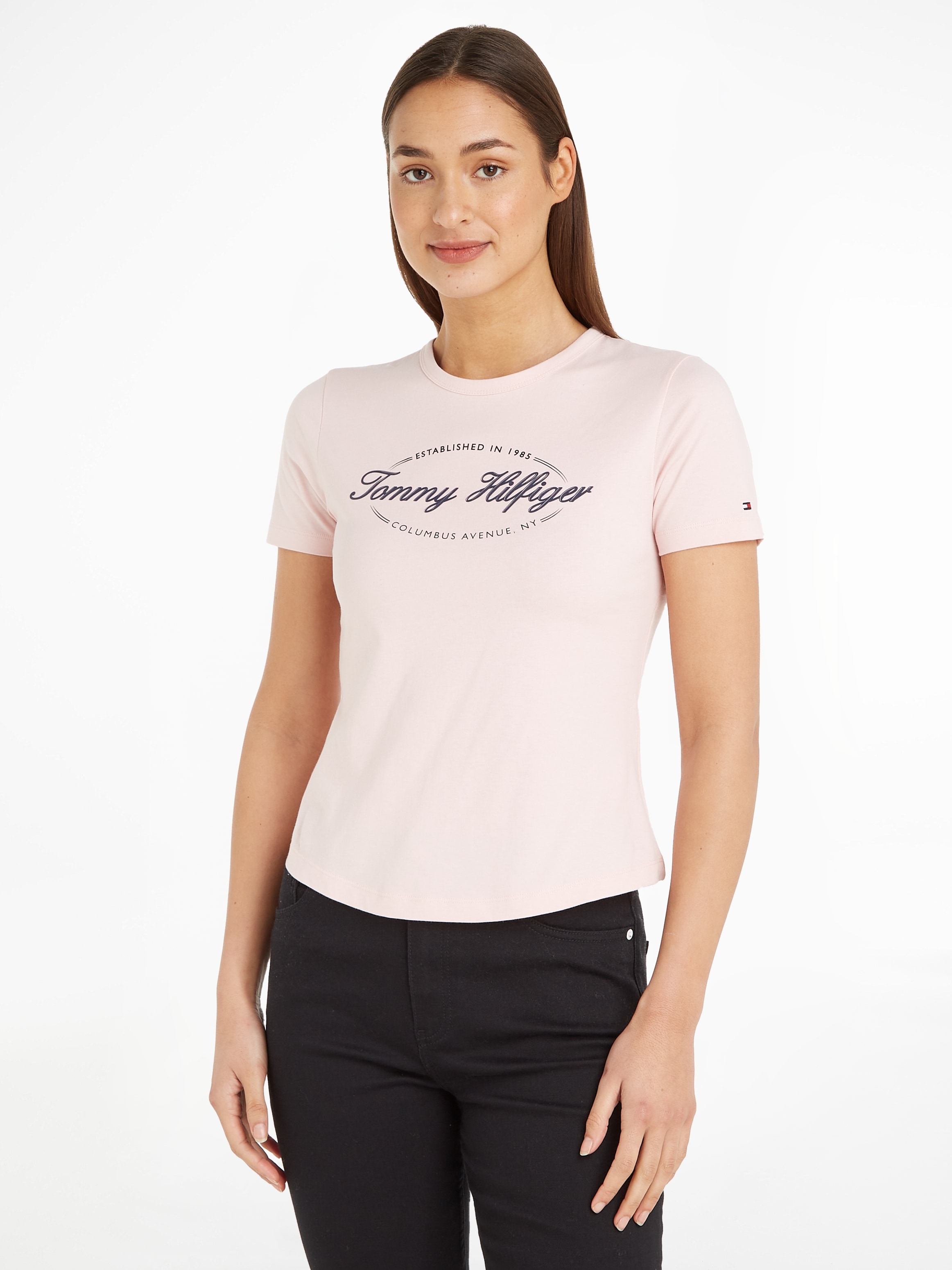 ♕ Tommy Hilfiger auf T-Shirt, mit Logostickerei versandkostenfrei