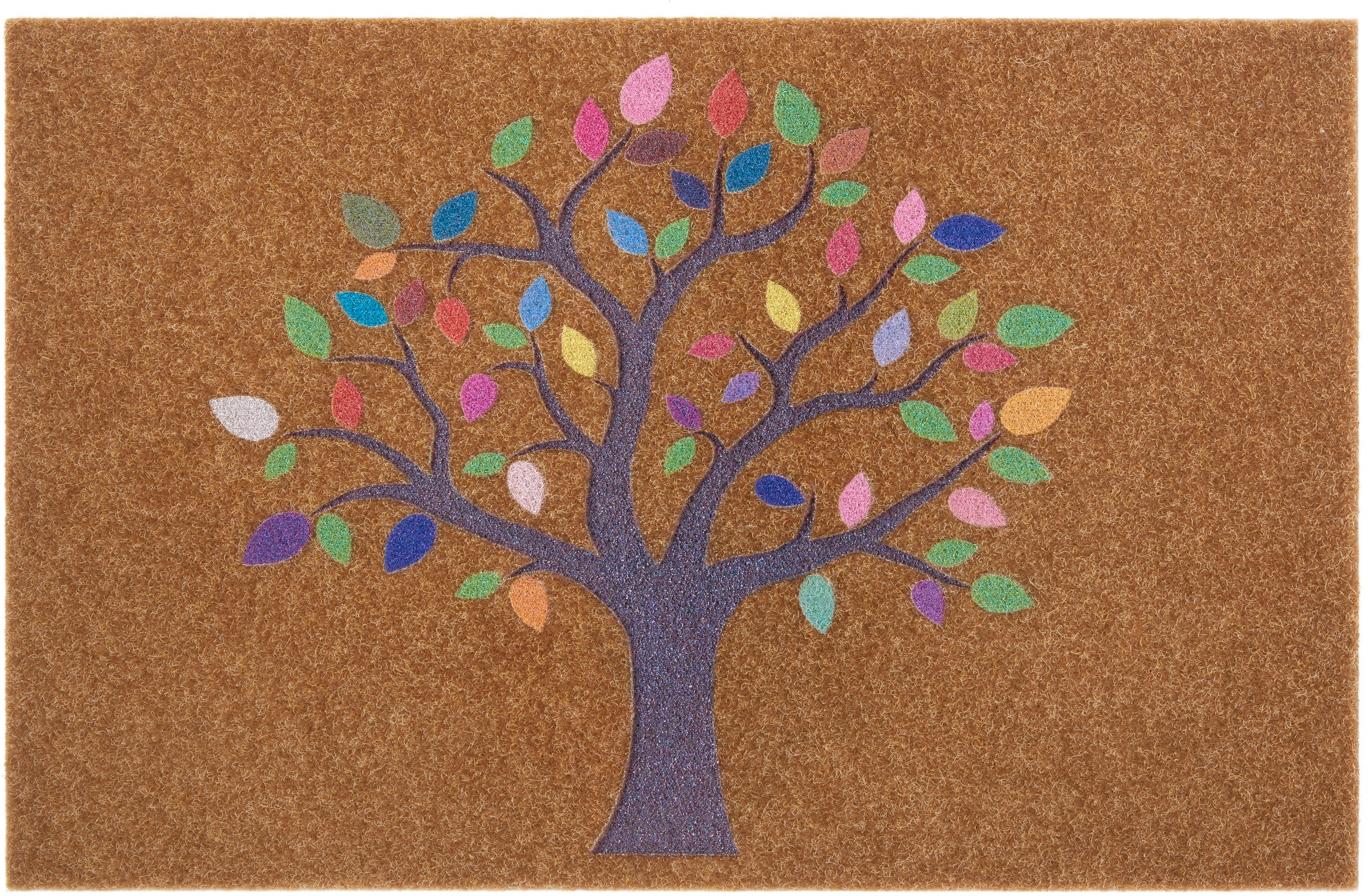 Image of my home Fussmatte »Baum bunt«, rechteckig, 10 mm Höhe, Herbst Motiv, In und Outdoor geeignet, Kokos-Look, Robust, Pflegeleicht, Eingang, Rutschfest, Schmutzfang bei Ackermann Versand Schweiz