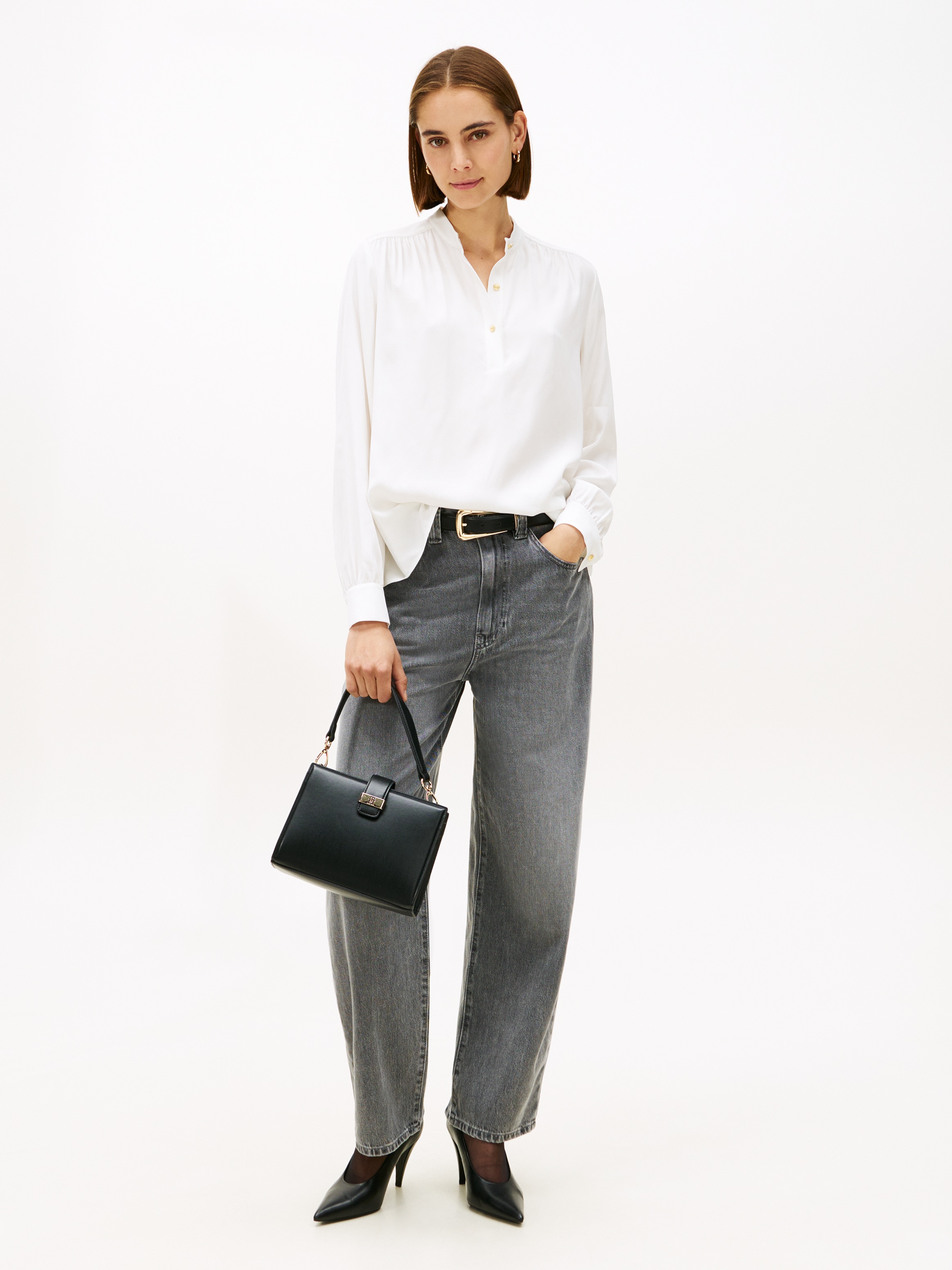 Tommy Hilfiger Blouse à manches longues »VIS TWILL V-NK BLOUSE«