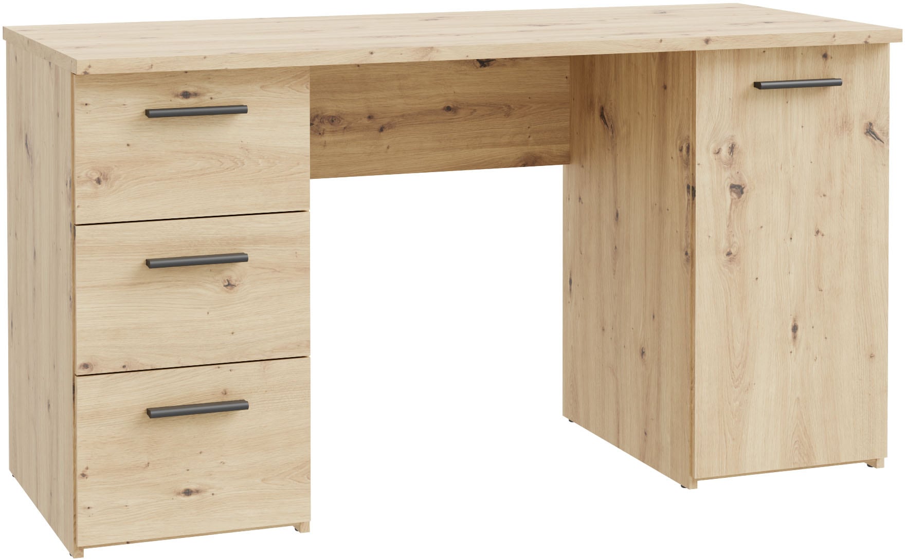 Image of FORTE Schreibtisch "Neuss" mit 3 Schubladen & 1 Tür, funktional, Breite 138 cm