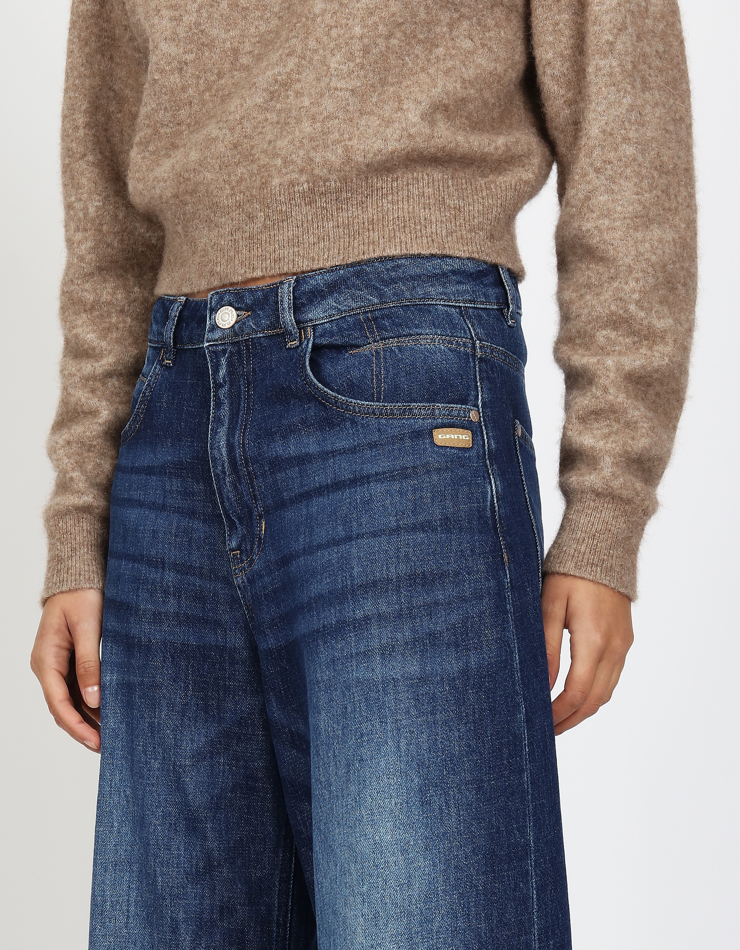 GANG Loose-fit-Jeans »94SARINA« mit Abnähern an Knie und Saum