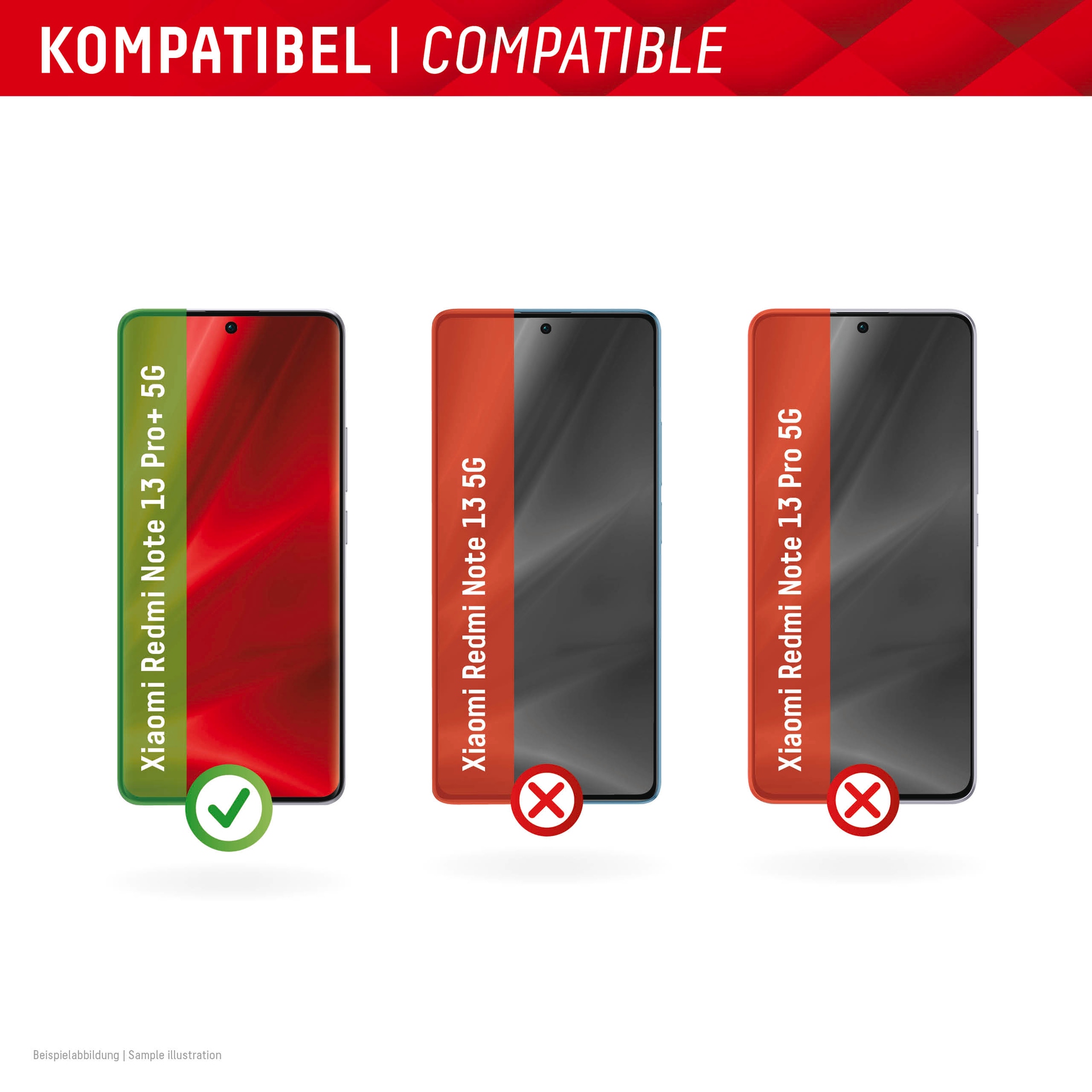 Displex Displayschutzglas »Real Glass 3D«, für Xiaomi Redmi Note 13 Pro+ 5G, (1 St.), Bildschirmschutz, Displayschutzfolie,Einfach anbringen,kratz-&stossfest