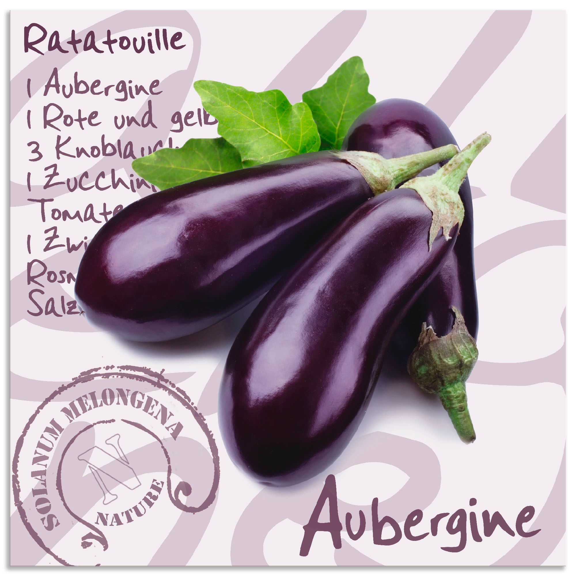 Image of Artland Wandbild »Aubergine«, Lebensmittel, (1 St.), in vielen Grössen & Produktarten - Alubild / Outdoorbild für den Aussenbereich, Leinwandbild, Poster, Wandaufkleber / Wandtattoo auch für Badezimmer geeignet bei Ackermann Versand Schweiz