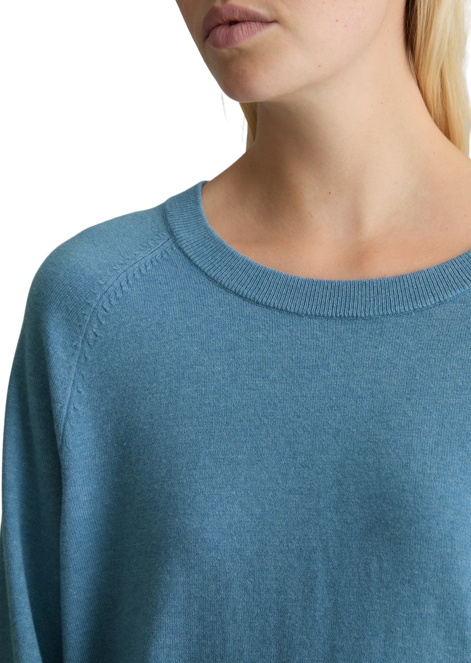 Marc O'Polo DENIM Pull à col rond regular fit, Strick, aus Soft Cotton Stretch, Raglanärmel