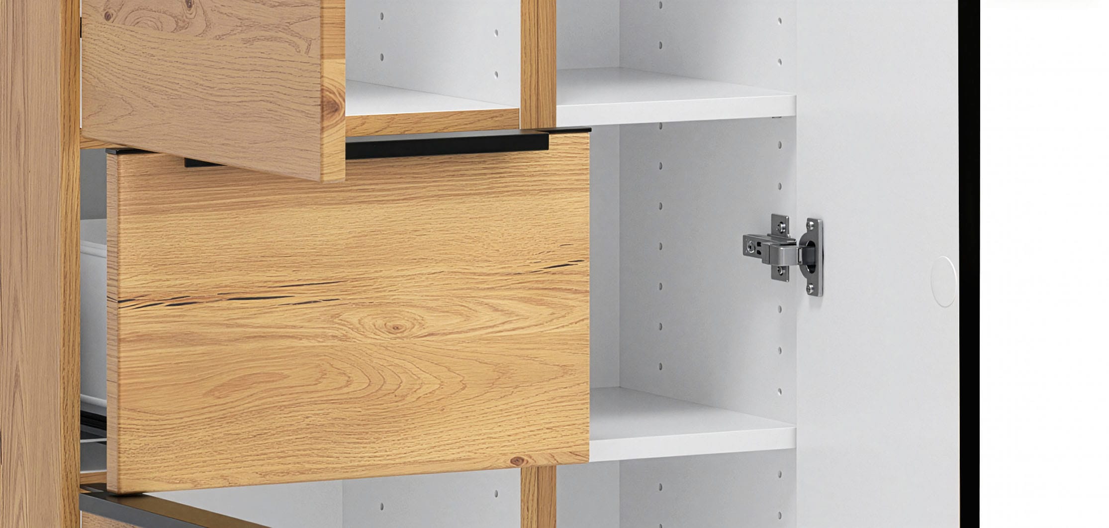 welltime Armoire intermédiaire »MAILAND, Softclose-Auszug, gedämpfte Scharniere, hochwertiges MDF« Dimensions (L/H/P) env. 65/130/35 cm,  chêne sauvage, charnières amorties et tiroir à fermeture douce