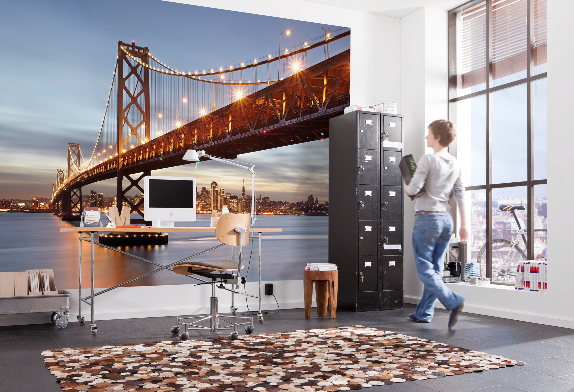 Komar Fototapete »Bay Bridge - Grösse 368 x 254 cm«, bedruckt, Wohnzimmer, Schlafzimmer