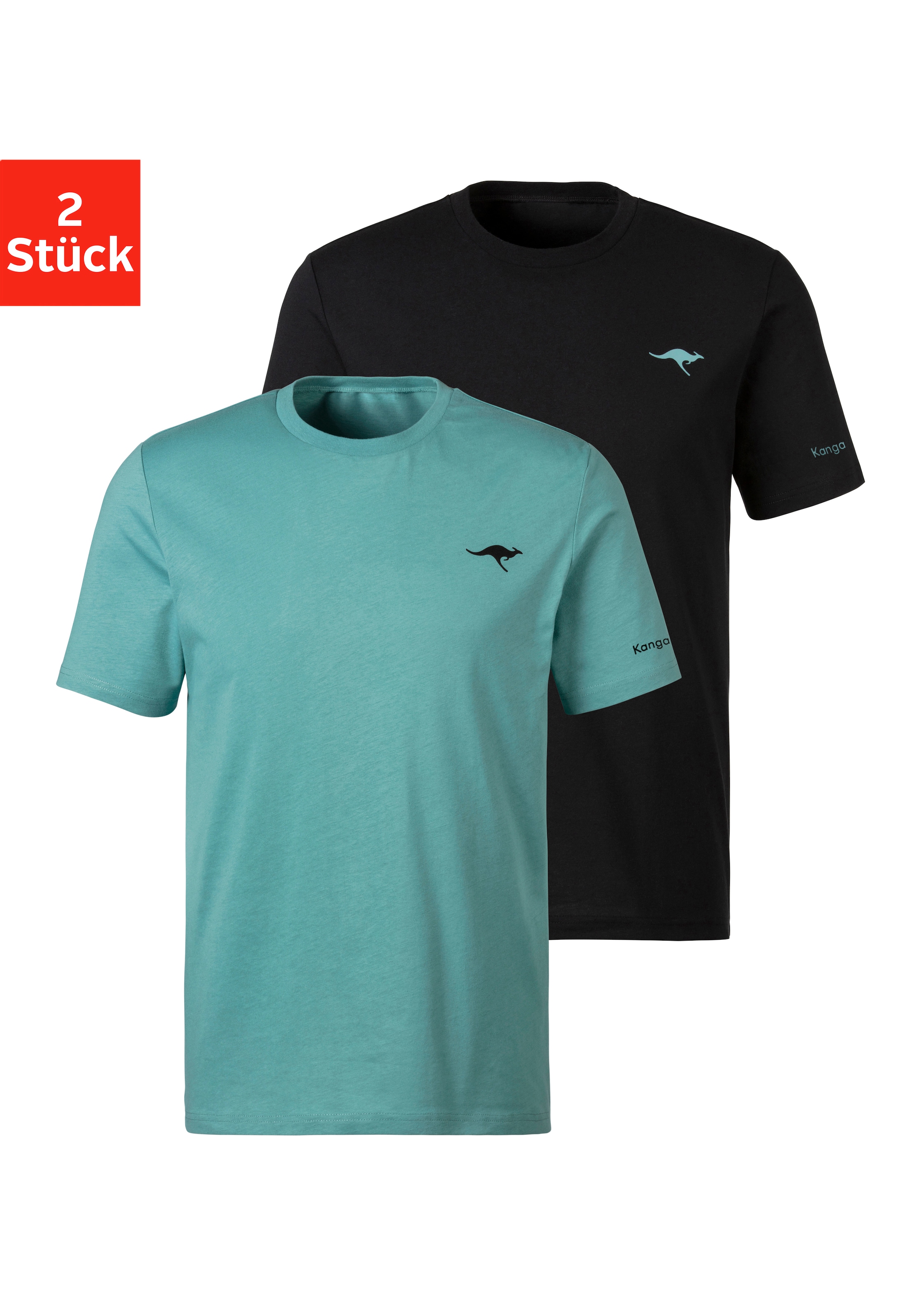 Image of KangaROOS T-Shirt 2er-Pack, mit KangaROOS Print auf der Brust