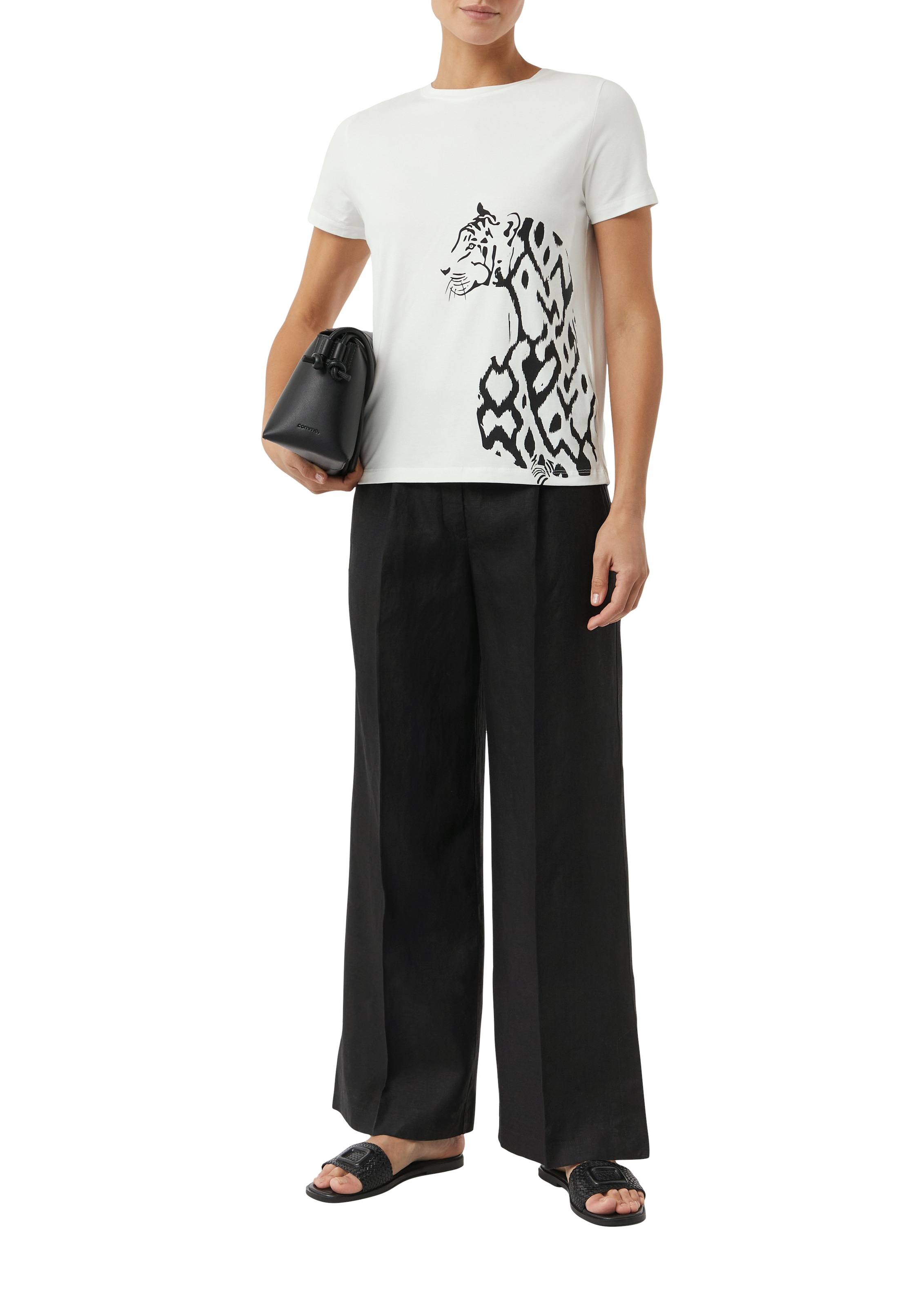 Comma Print-Shirt, mit seitlichem Animal-Print