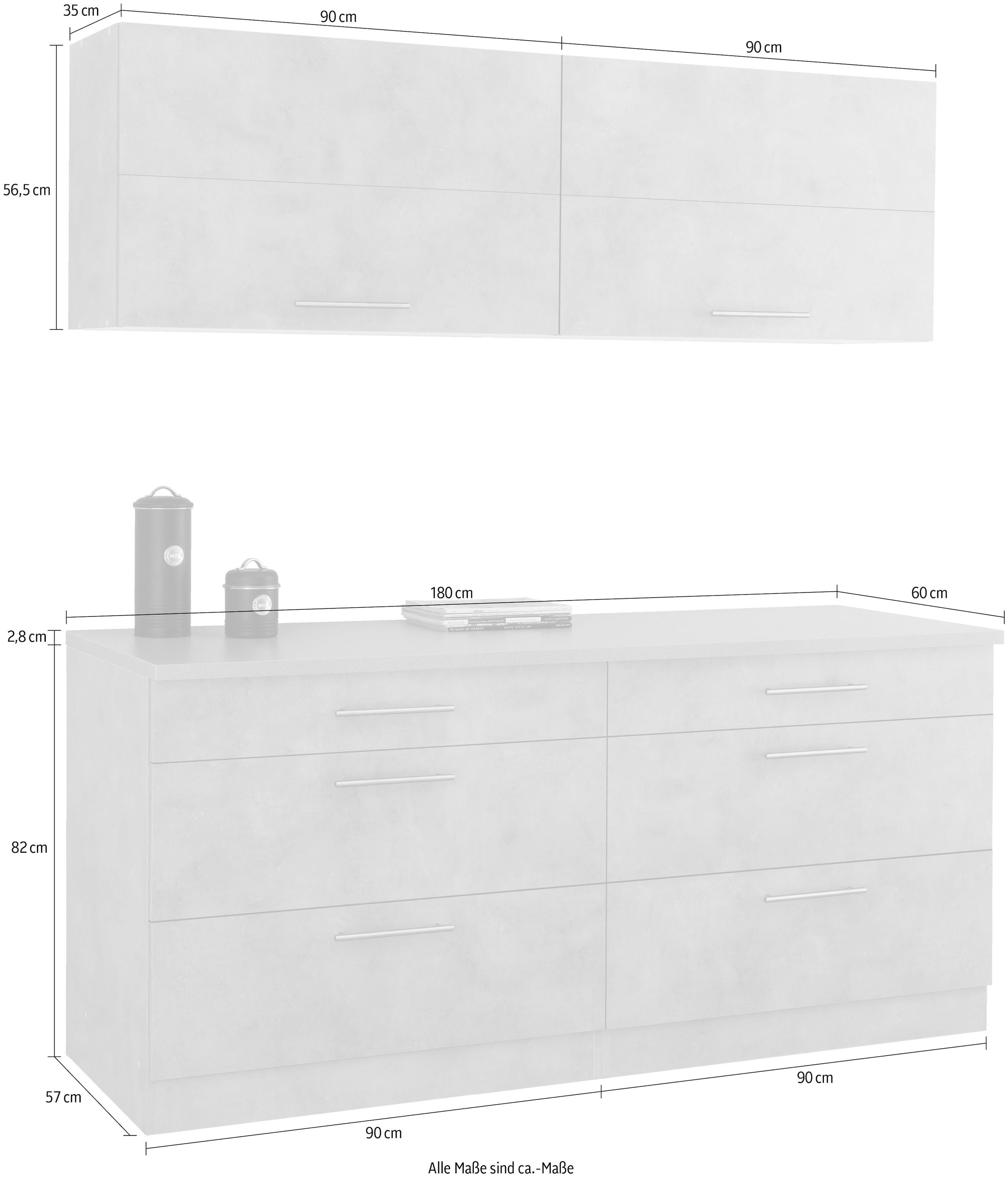 ♕ wiho Küchen Küche »Cali«, ohne Geräte, Gesamtbreite 180 cm  versandkostenfrei auf
