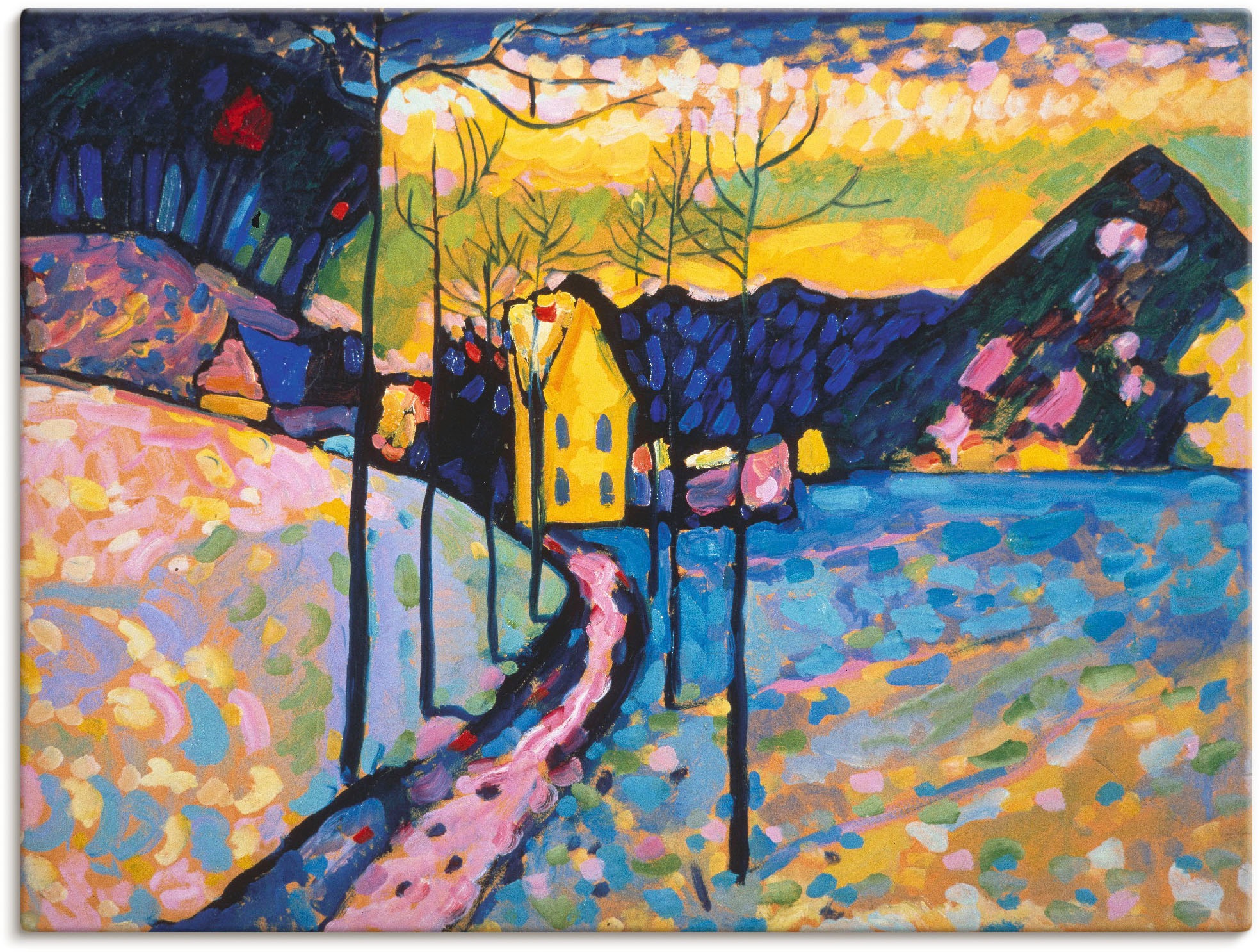 Image of Artland Leinwandbild "Winterlandschaft I. 1909" Wiesen & Bäume 1 Stk. tlg. auf Holzrahmen gespannt