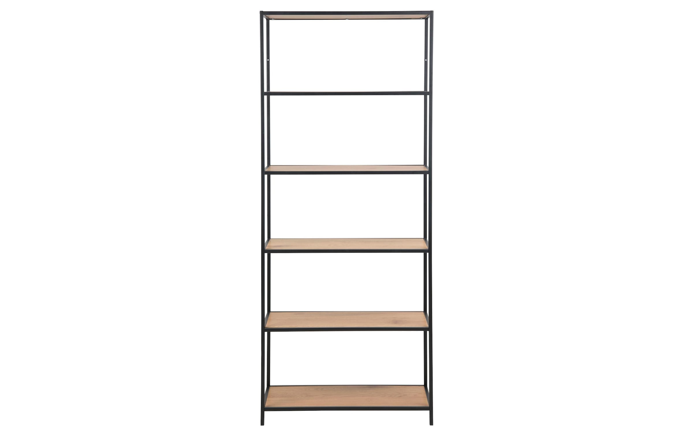 AC Design Regal »Seaford 77 x 35 x 185 cm, Eiche/Schwarz matt«