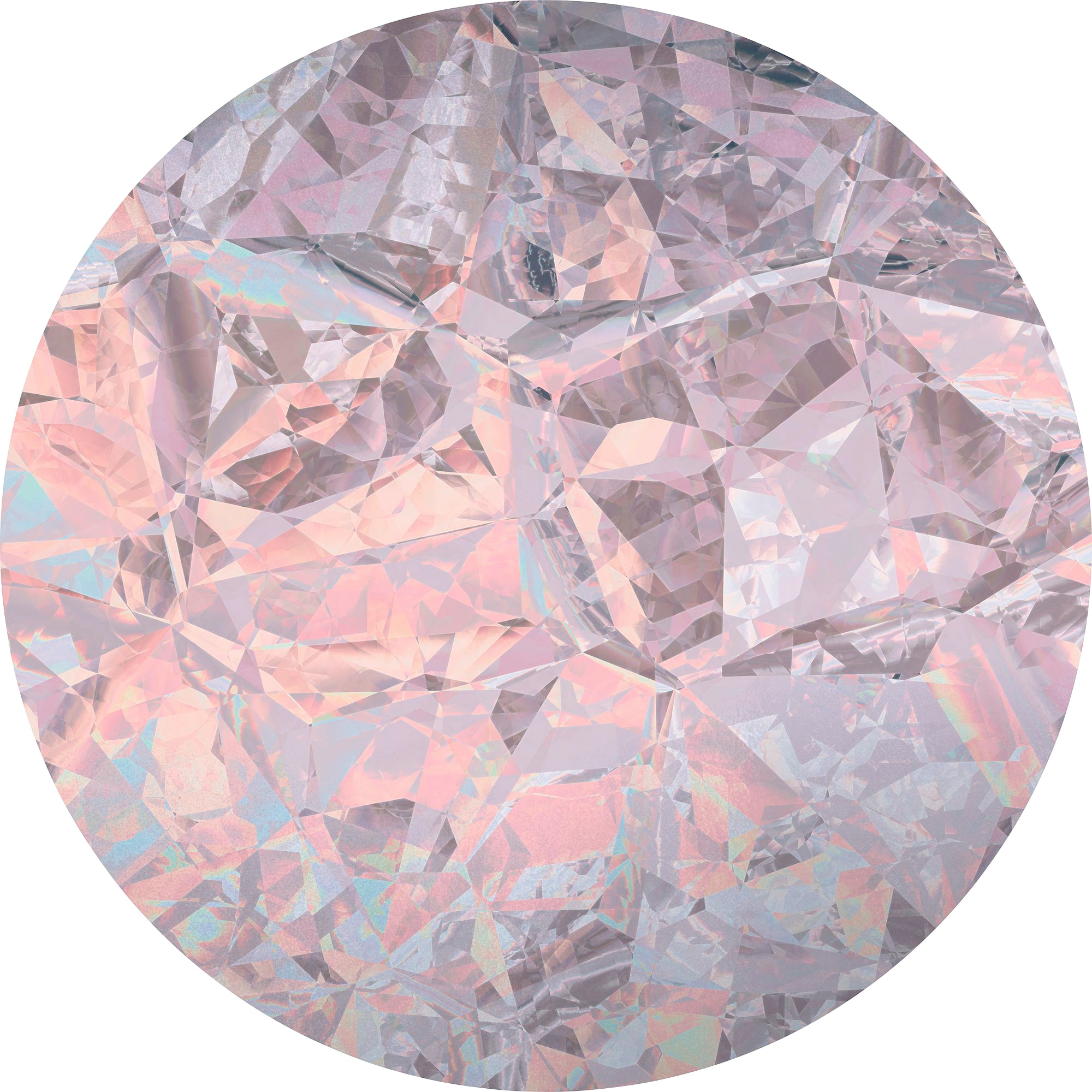 Komar Vliestapete »Glossy Crystals«, 125x125 cm (Breite x Höhe), rund und selbstklebend