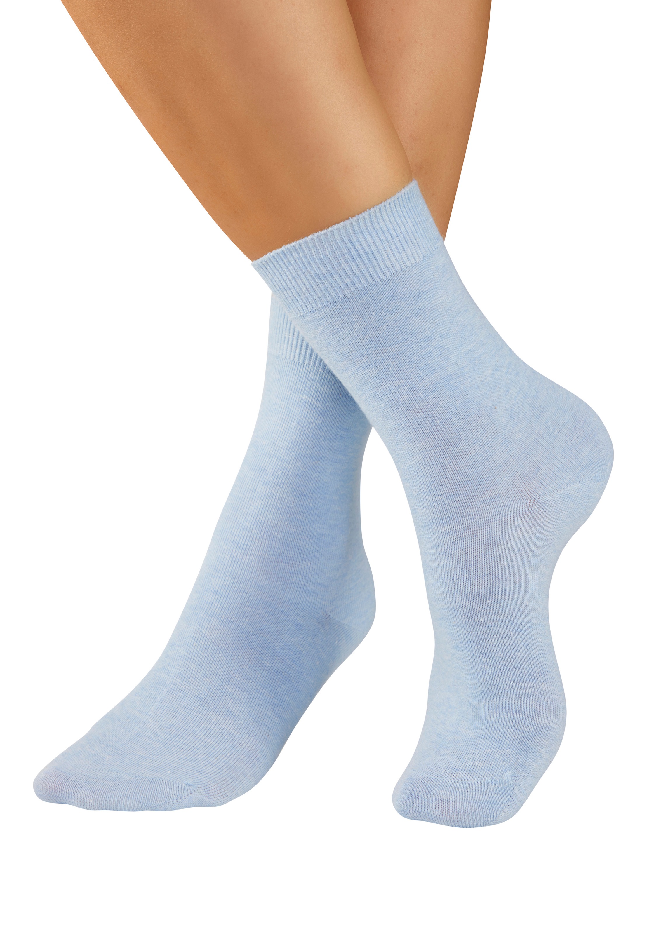 H.I.S Basicsocken »Damensocken, frische melierte Farben; casual« Packung, 20 Paar tlg. Alltagssocken in der Grosspackung