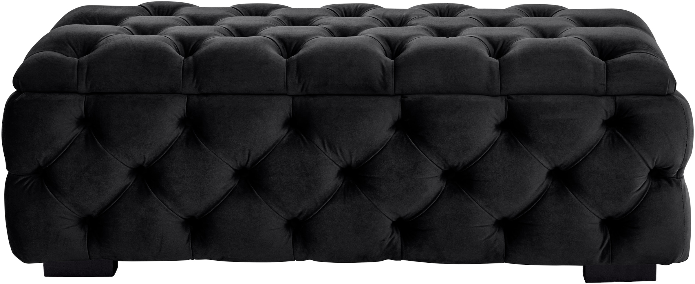 Guido Maria Kretschmer Home&Living Polsterhocker »KALINA, hochwertige Knopfheftung, B/T/H: 120/55/45 cm«, mit Staufach und innenliegenden Laschen zur besseren Aufbewahrung