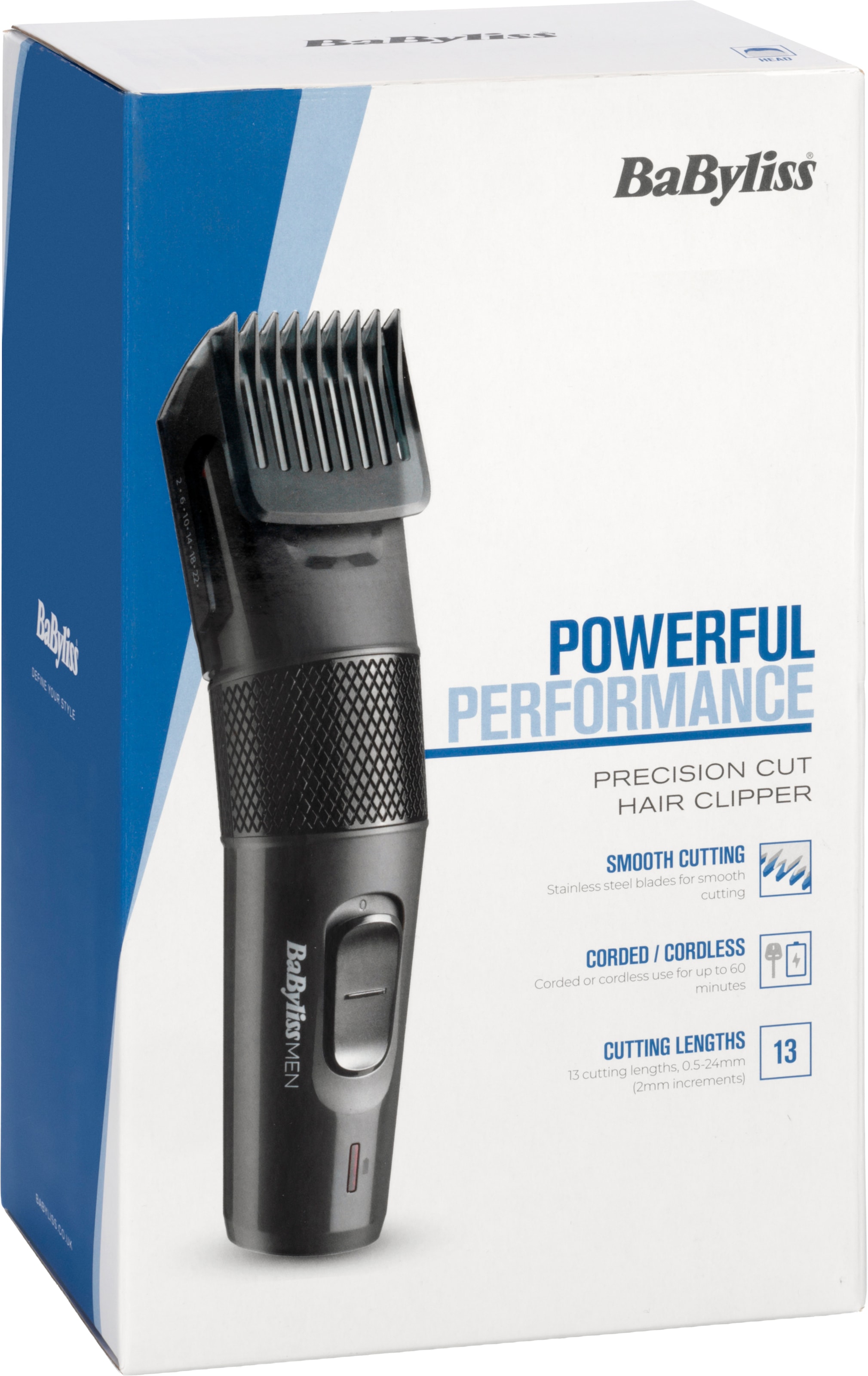 BaByliss Tondeuse à cheveux »BaByliss Precision Cut Haarschneider mit 13 Schnittlängen, E786E« Haarschneidemaschinen Set, kabellos, 60 Minuten Laufzeit