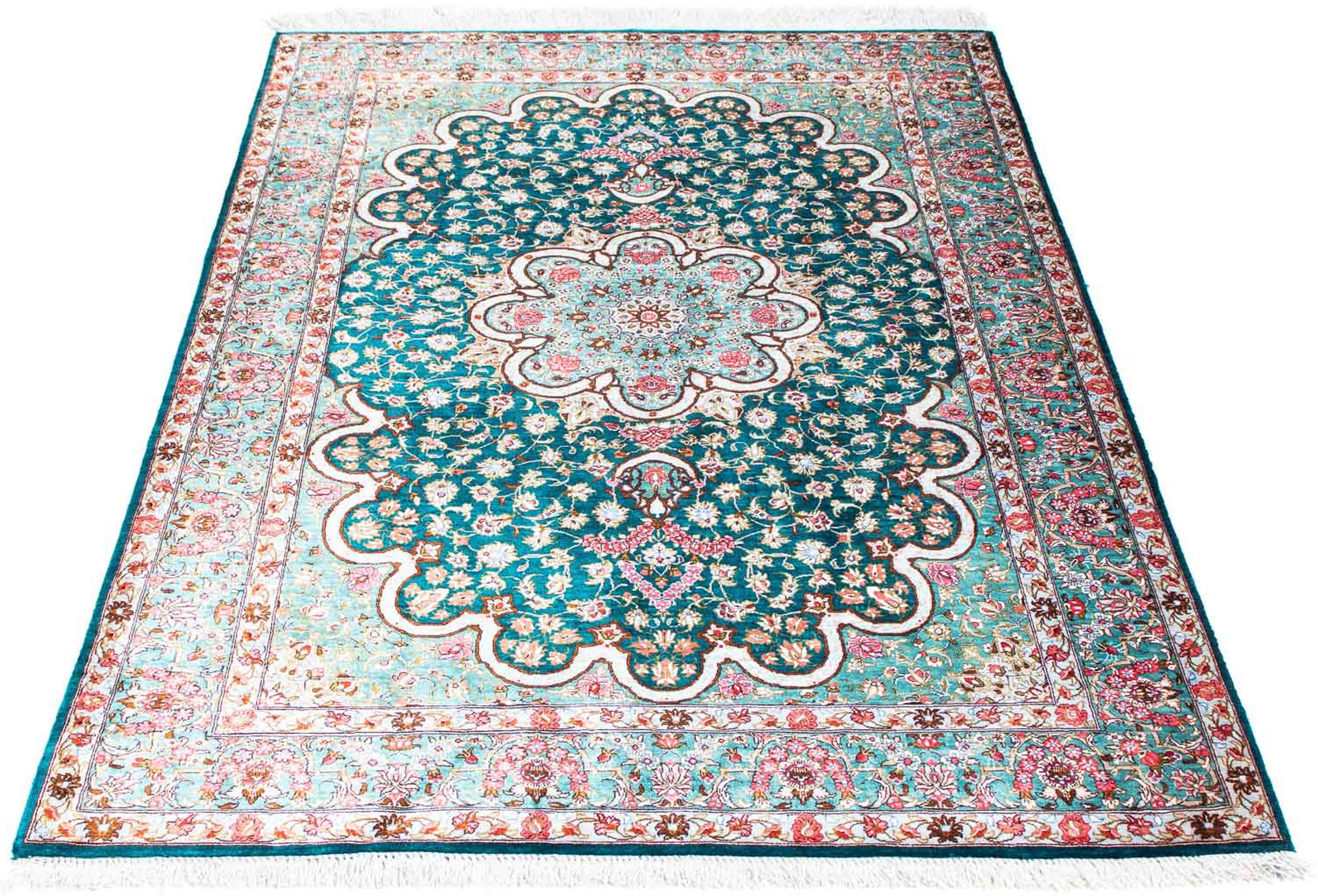 Image of morgenland Orientteppich »Perser - Ghom - 152 x 100 cm - grün«, rechteckig, 10 mm Höhe, Wohnzimmer, Handgeknüpft, Einzelstück mit Zertifikat bei Ackermann Versand Schweiz