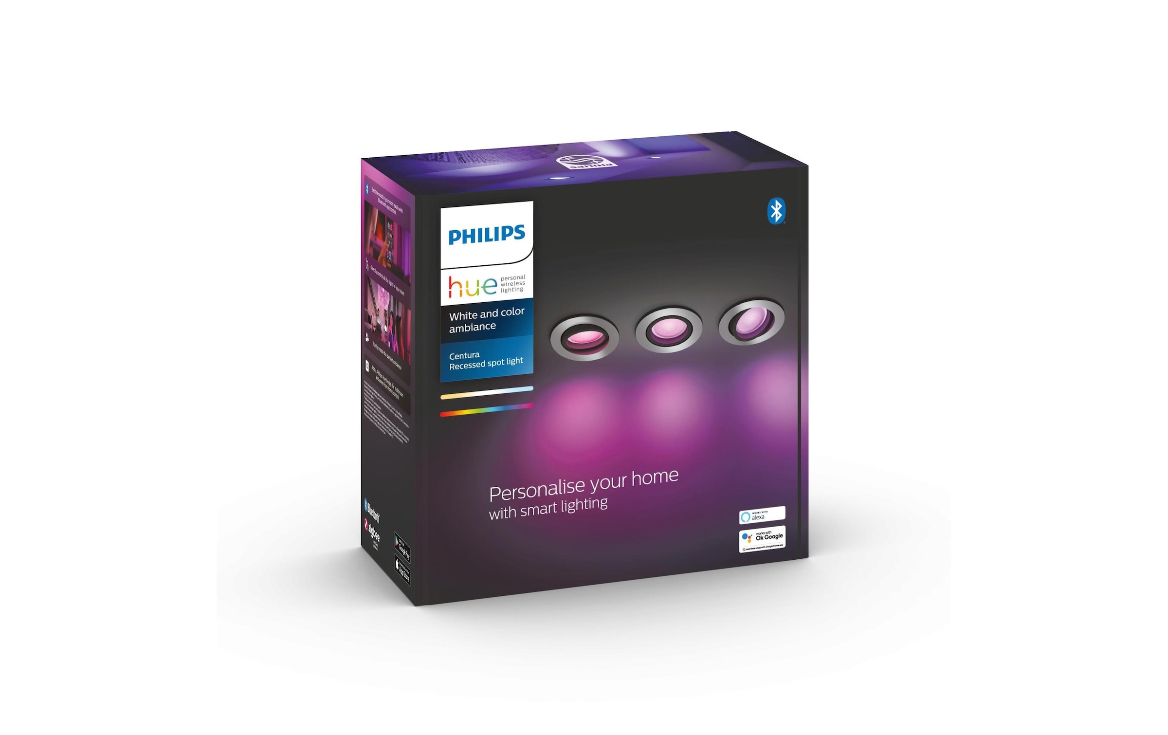 Deckenspot »Philips Hue Einbauspot White & Color«, 3 flammig