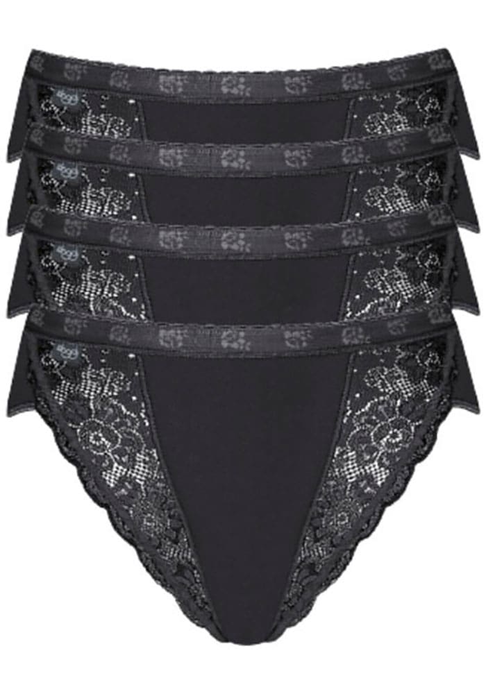 Image of sloggi Tai-Slip "Chic" 4er Pack, hoher Beinausschnitt, feminin, Spitzeneinsätze, weich, elastisch